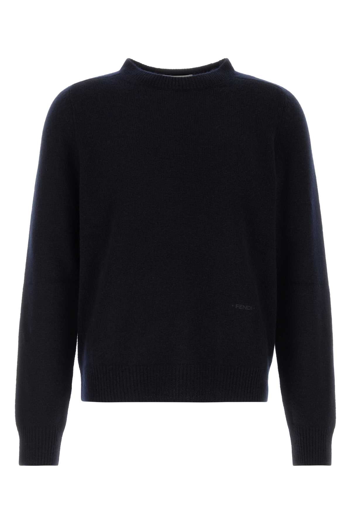 Fendi Men Navy Blue Cashmere Sweater FENDI