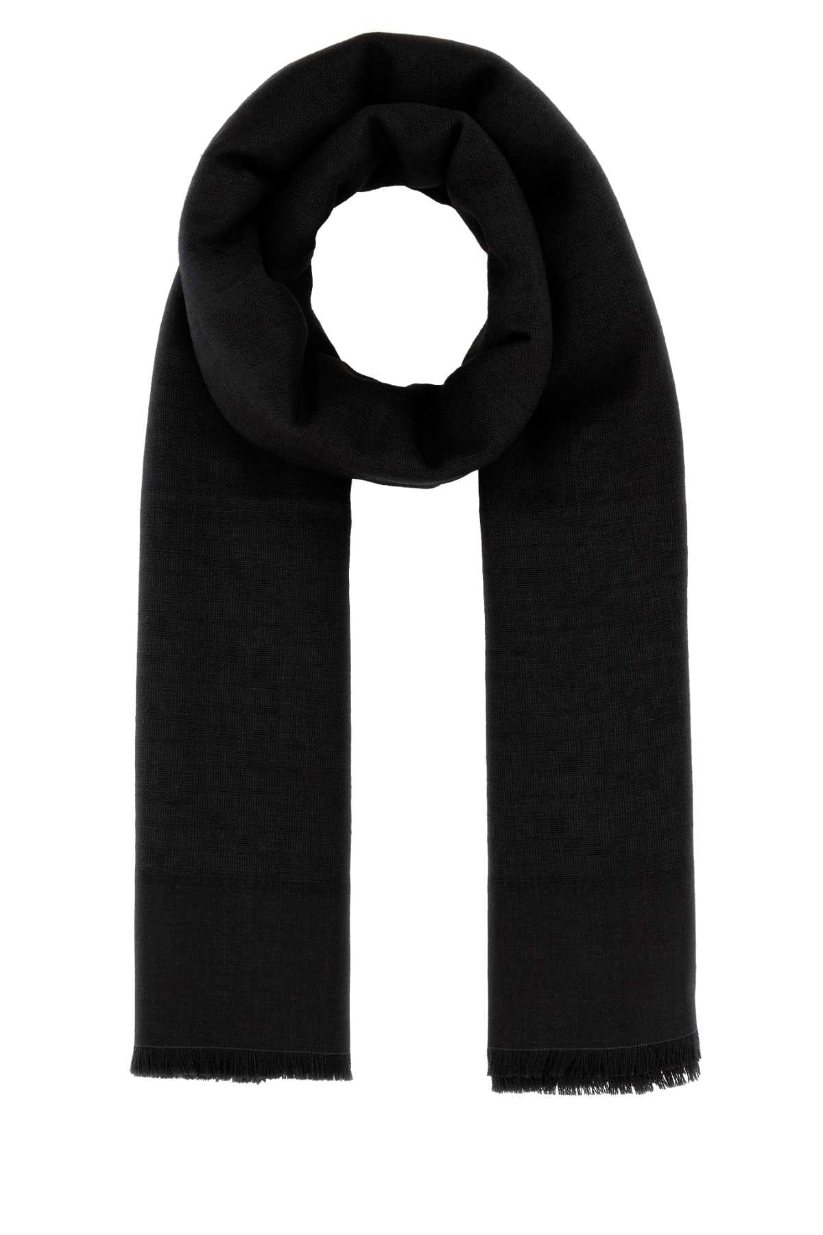 Fendi Women Black Wool Blend Scarf FENDI