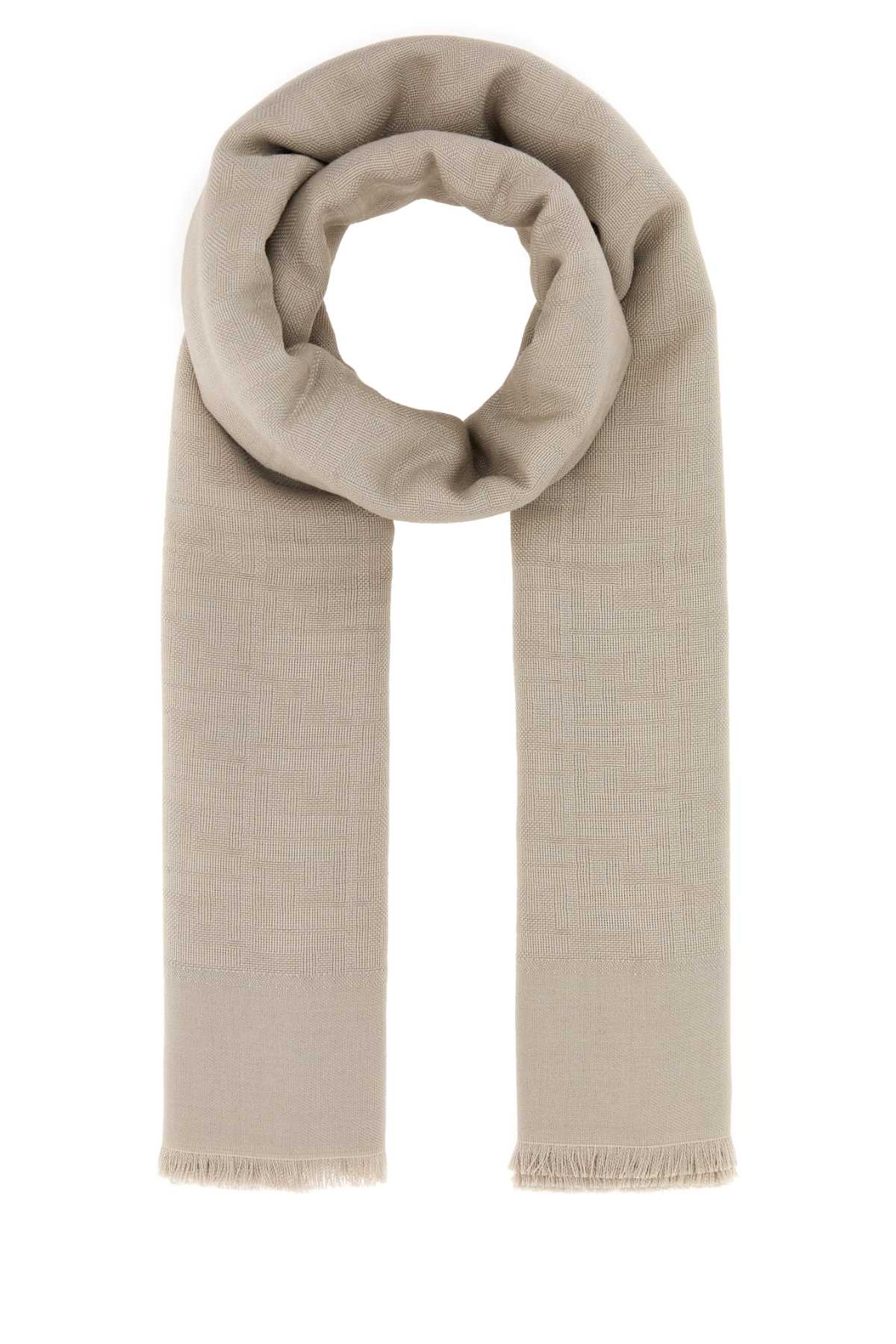 Fendi Women Dove Grey Wool Blend Scarf FENDI