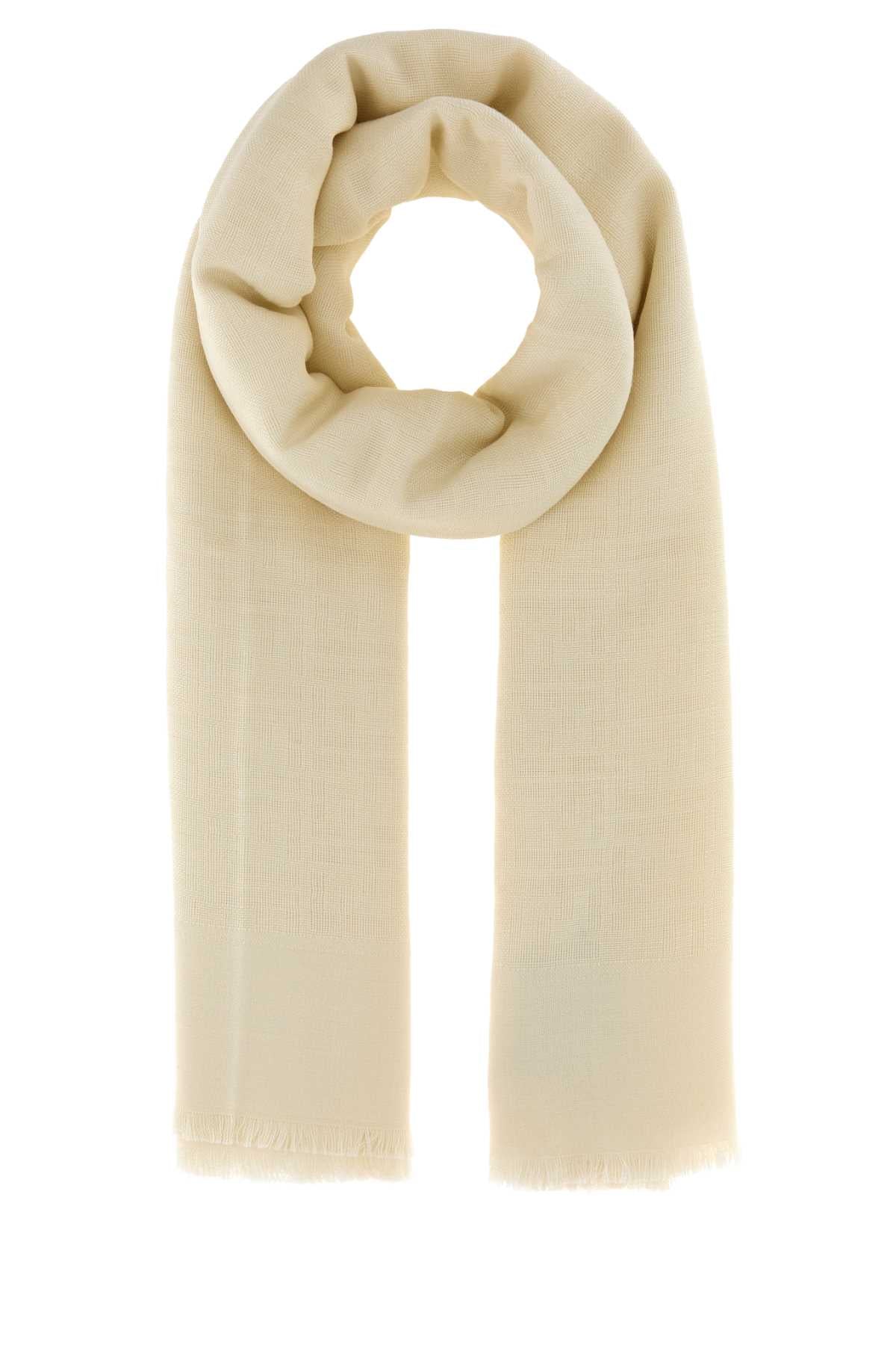 Fendi Women Ivory Wool Blend Scarf FENDI