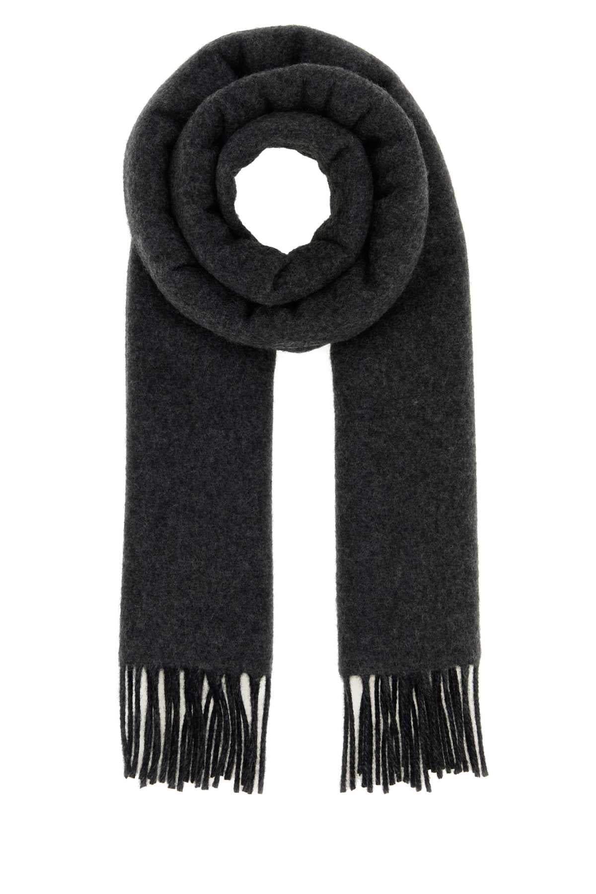 Fendi Men Charcoal Cashmere Scarf FENDI