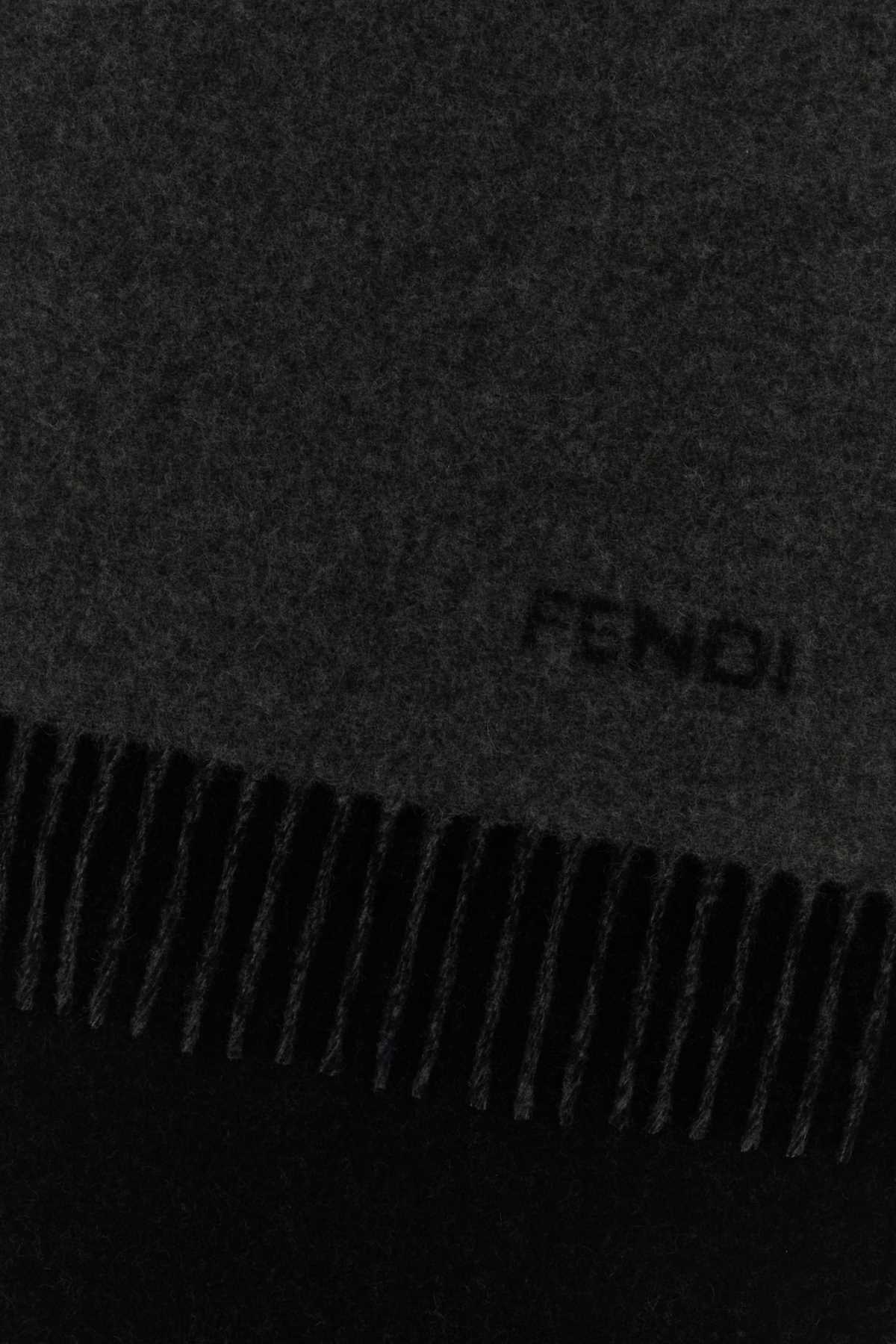 Fendi Men Charcoal Cashmere Scarf FENDI
