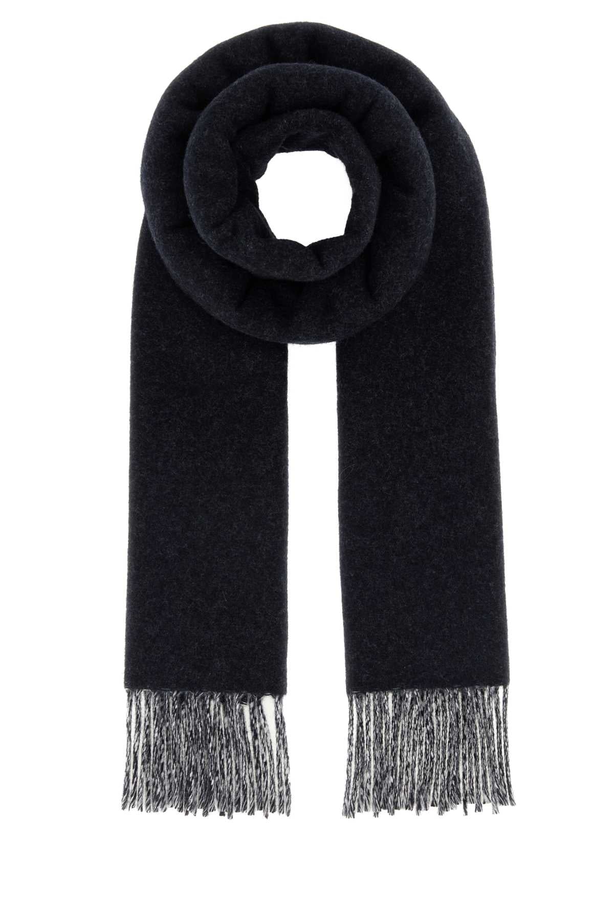 Fendi Men Navy Blue Cashmere Scarf FENDI
