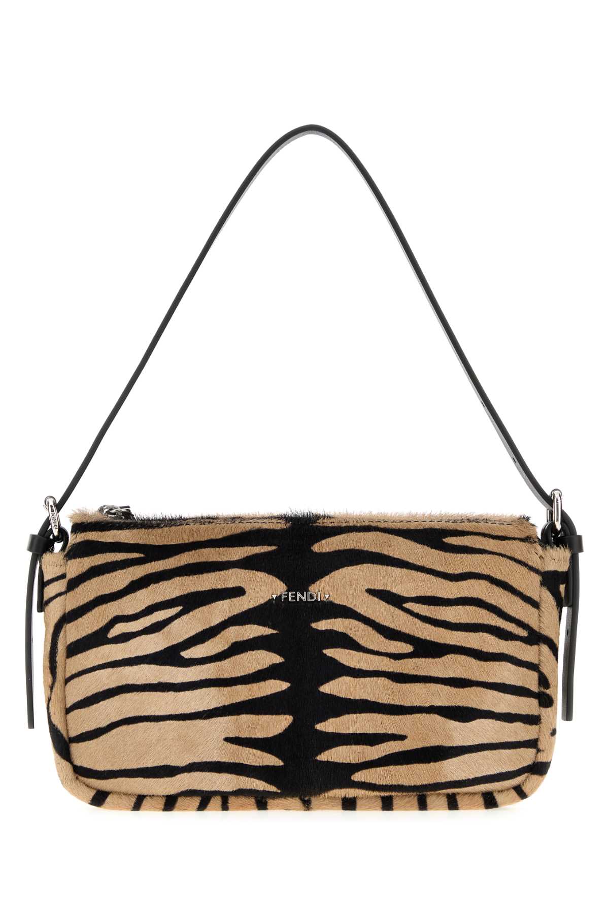 Fendi Women Printed Calf Hair Zip Top Shoulder Bag FENDI