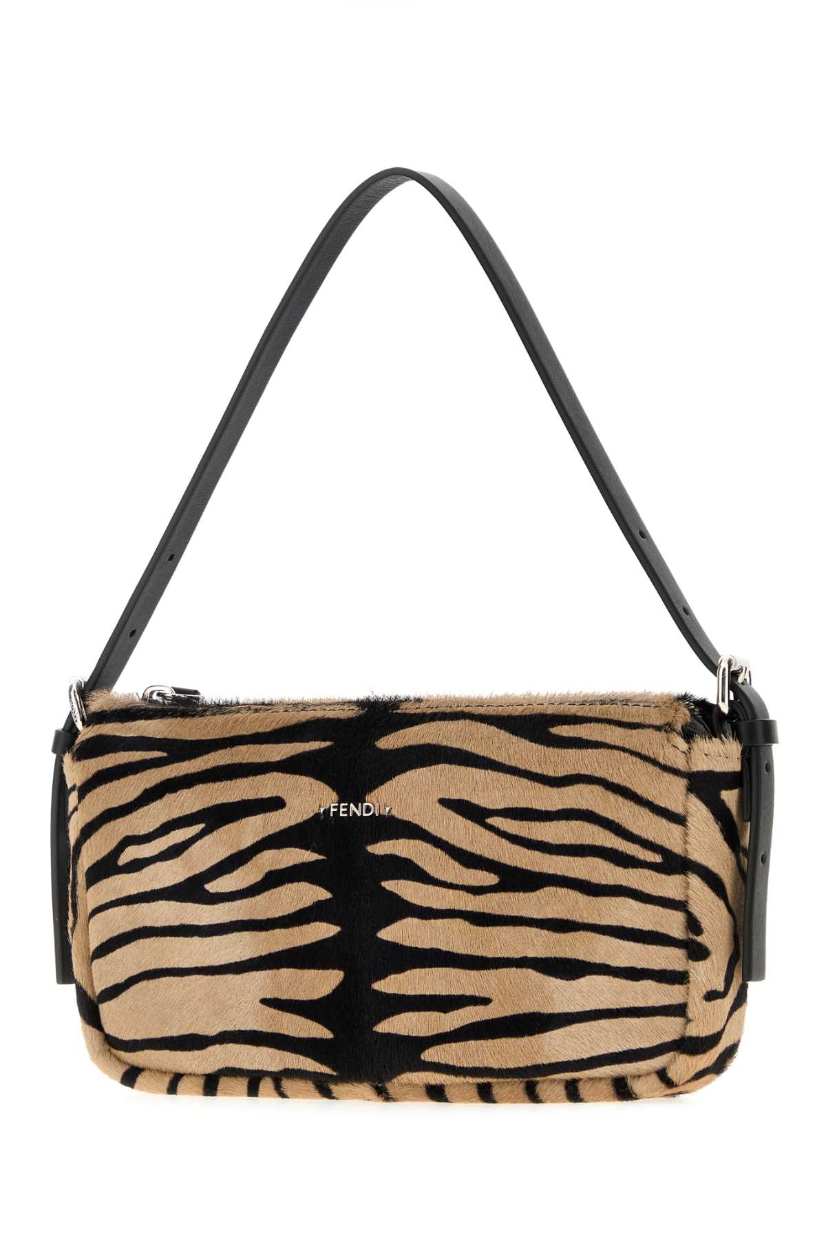 Fendi Women Printed Calf Hair Zip Top Shoulder Bag FENDI