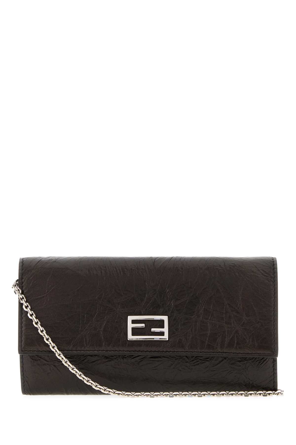 Fendi Women Black Leather Tube Wallet FENDI