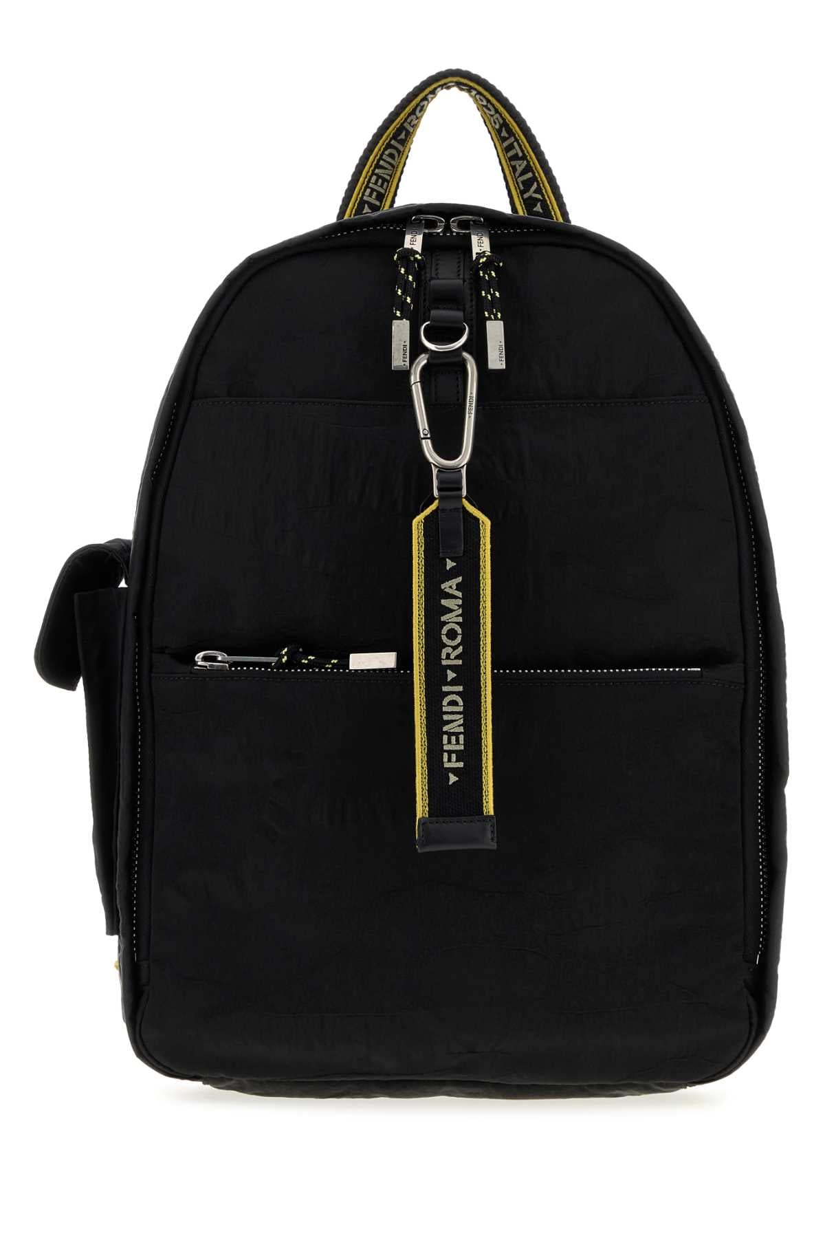 Fendi Men Black Fabric Fendi Climb Backpack FENDI
