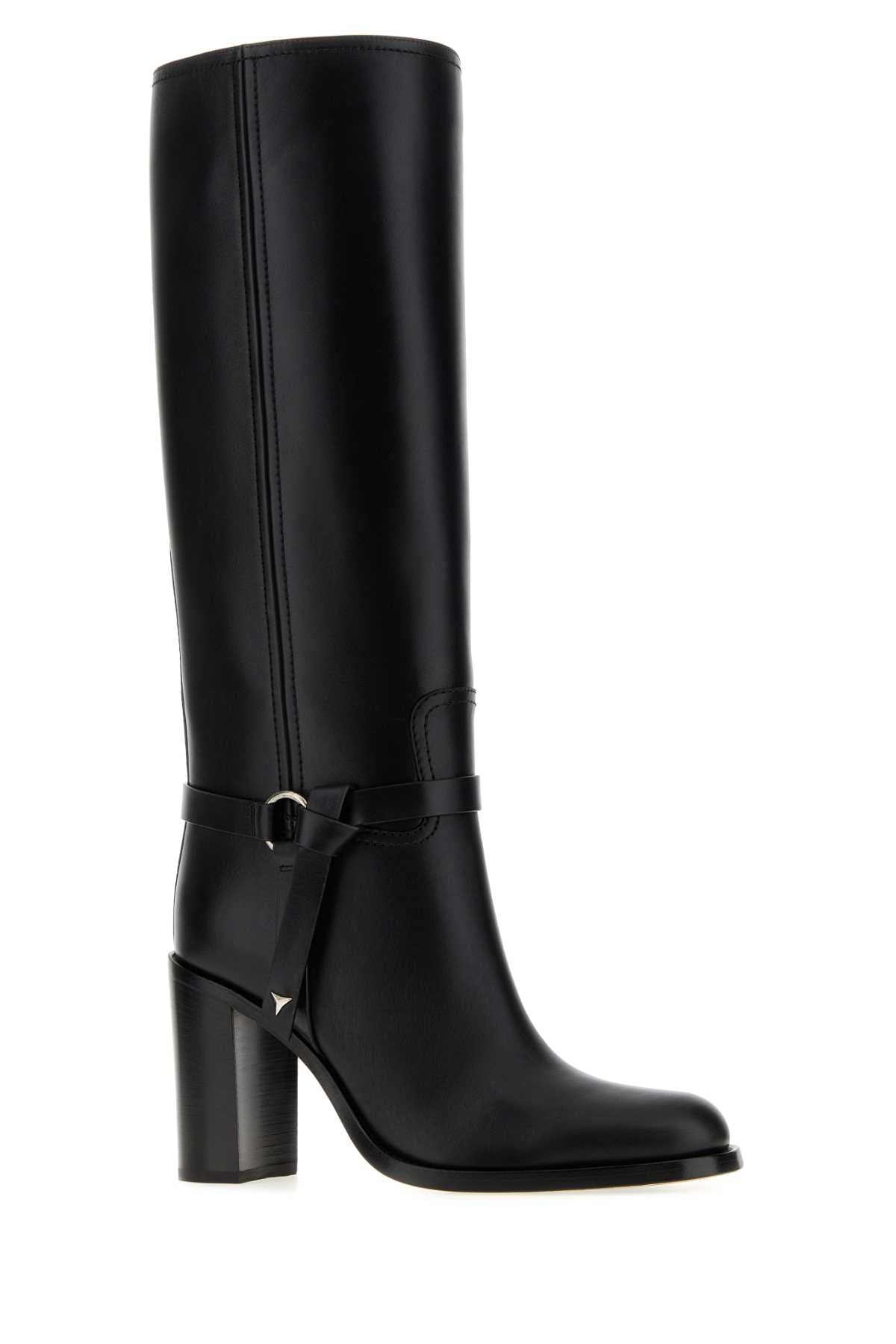 Fendi Women Black Leather Fendi Dressage Boots FENDI