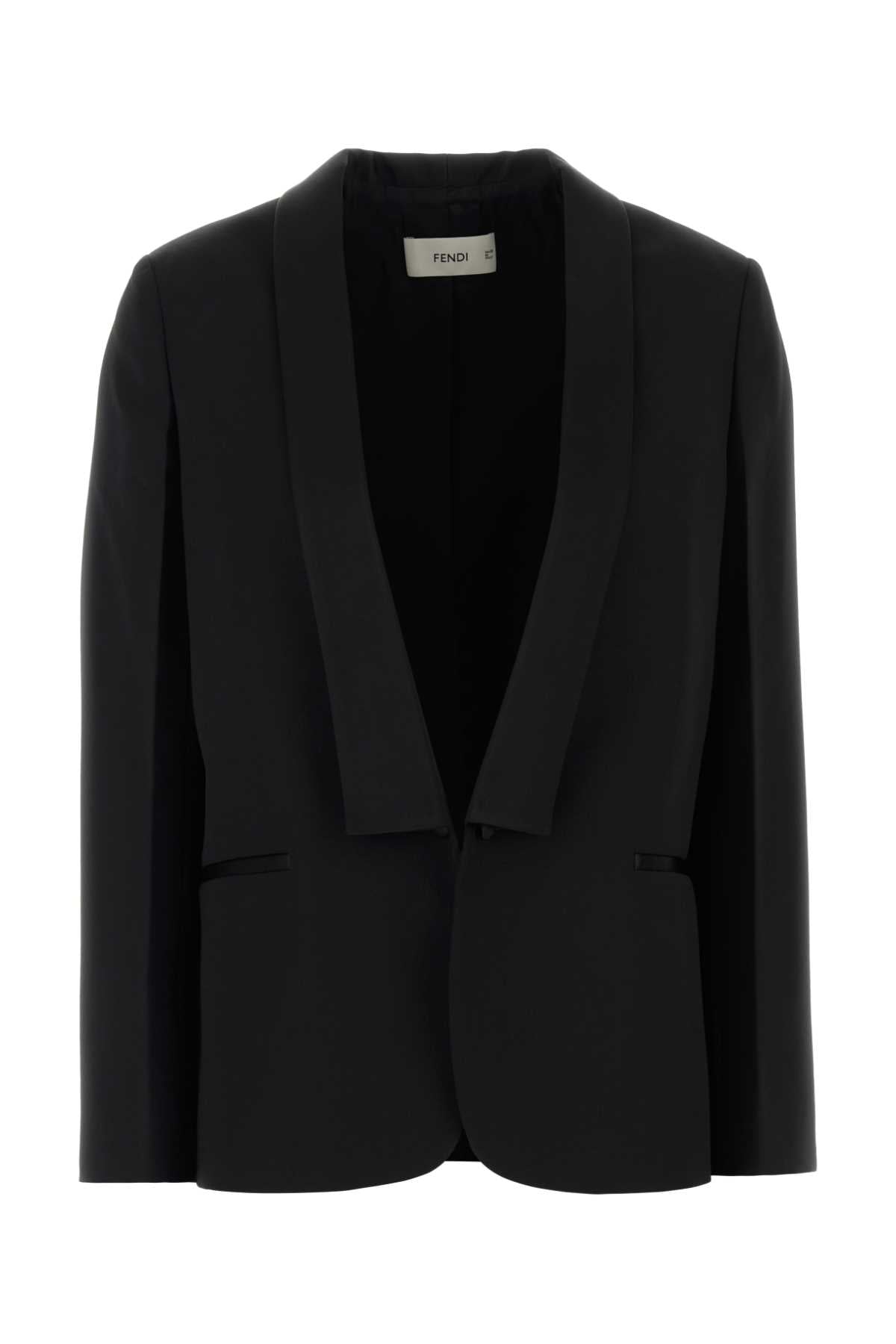 Fendi Women Black Grain De Poudre Blazer FENDI