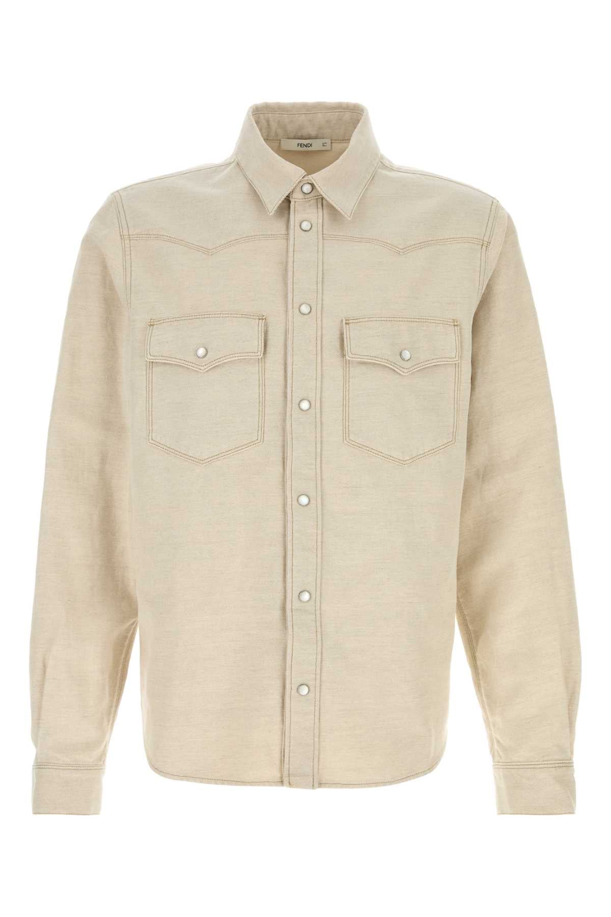 Fendi Men Sand Denim Shirt FENDI