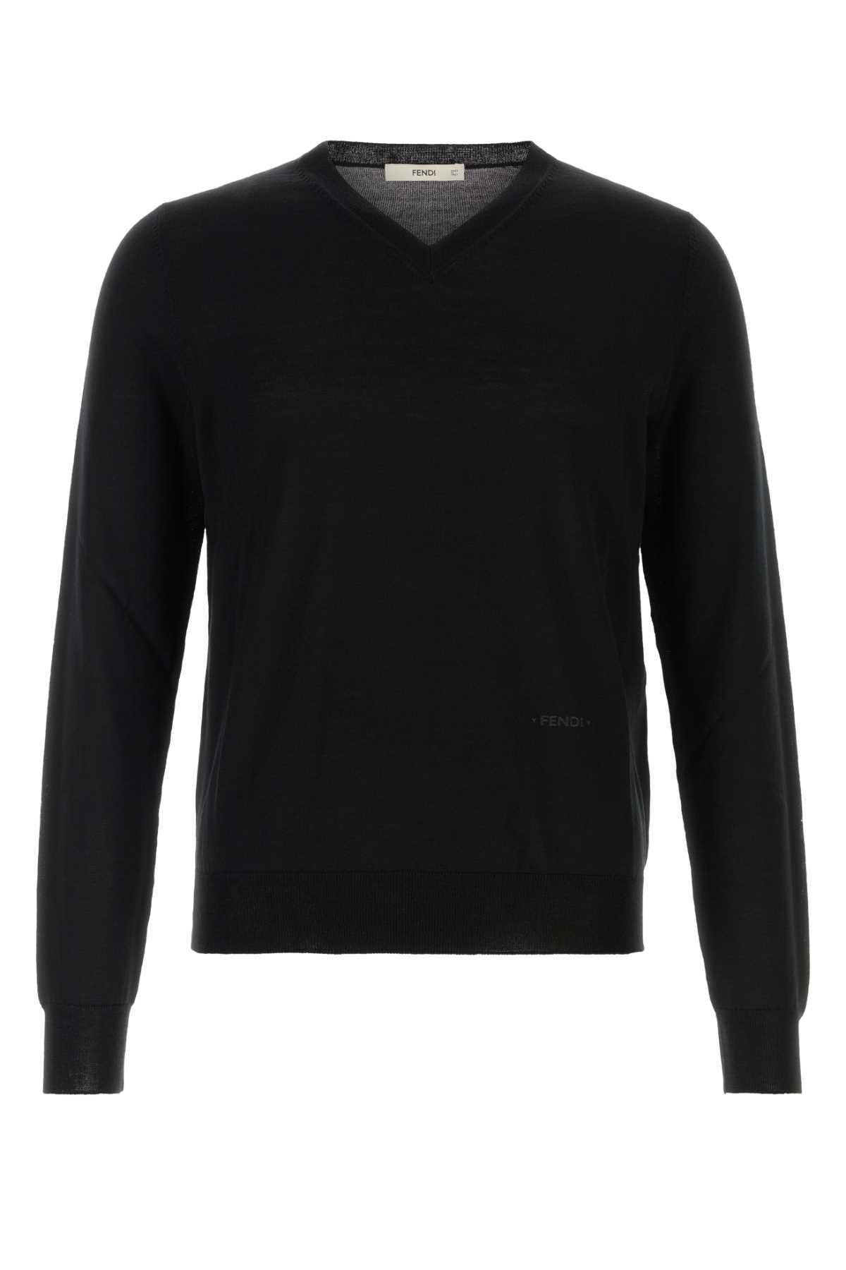 Fendi Men Black Stretch Wool Sweater FENDI