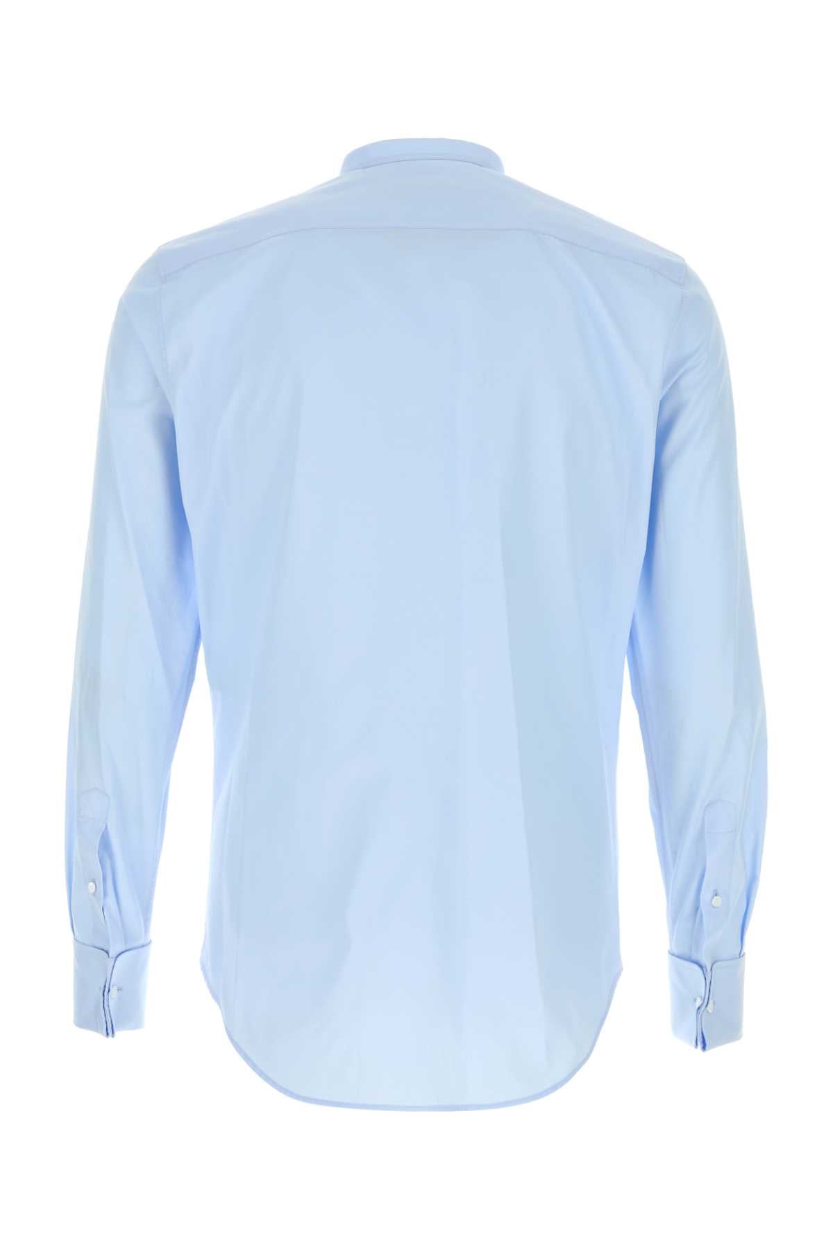 Fendi Men Light-Blue Poplin Shirt FENDI
