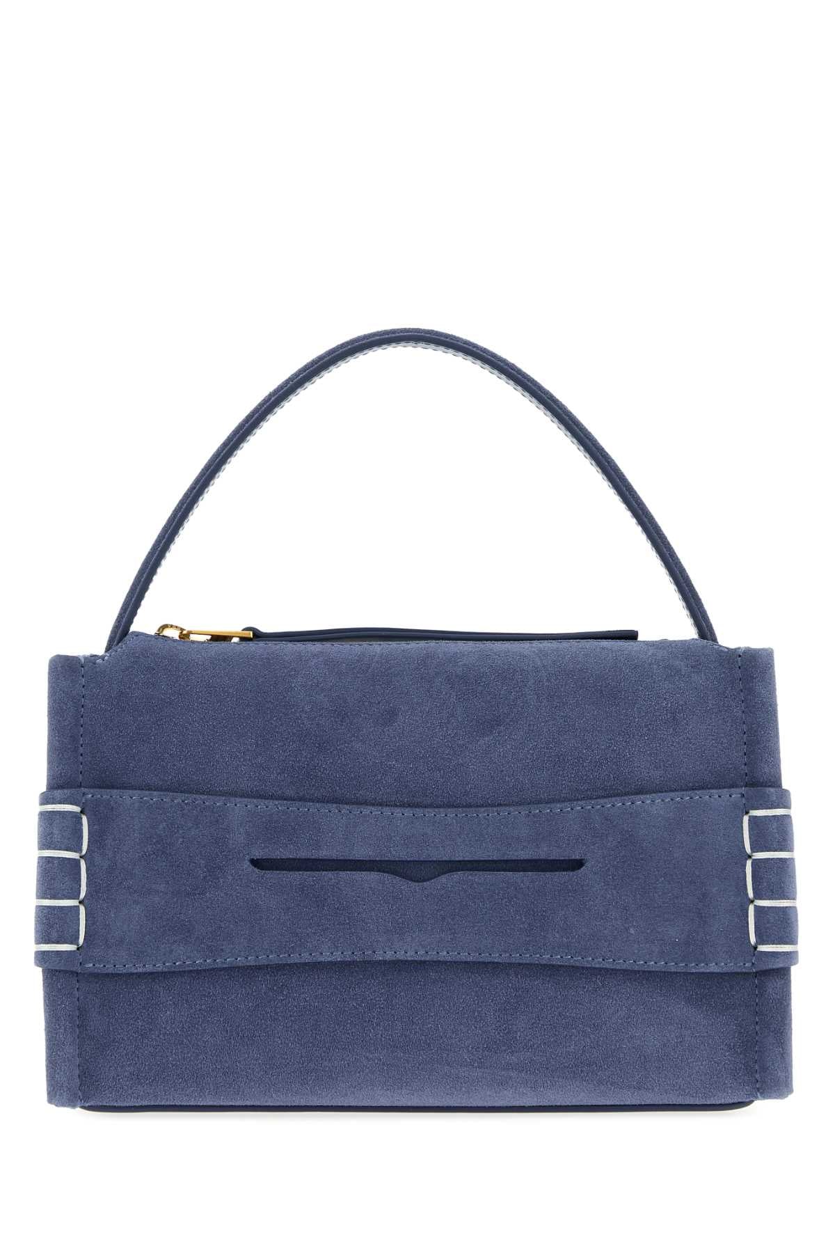 Jw Anderson Women Blue Suede Leather Small Loafer Handbag J.W. ANDERSON