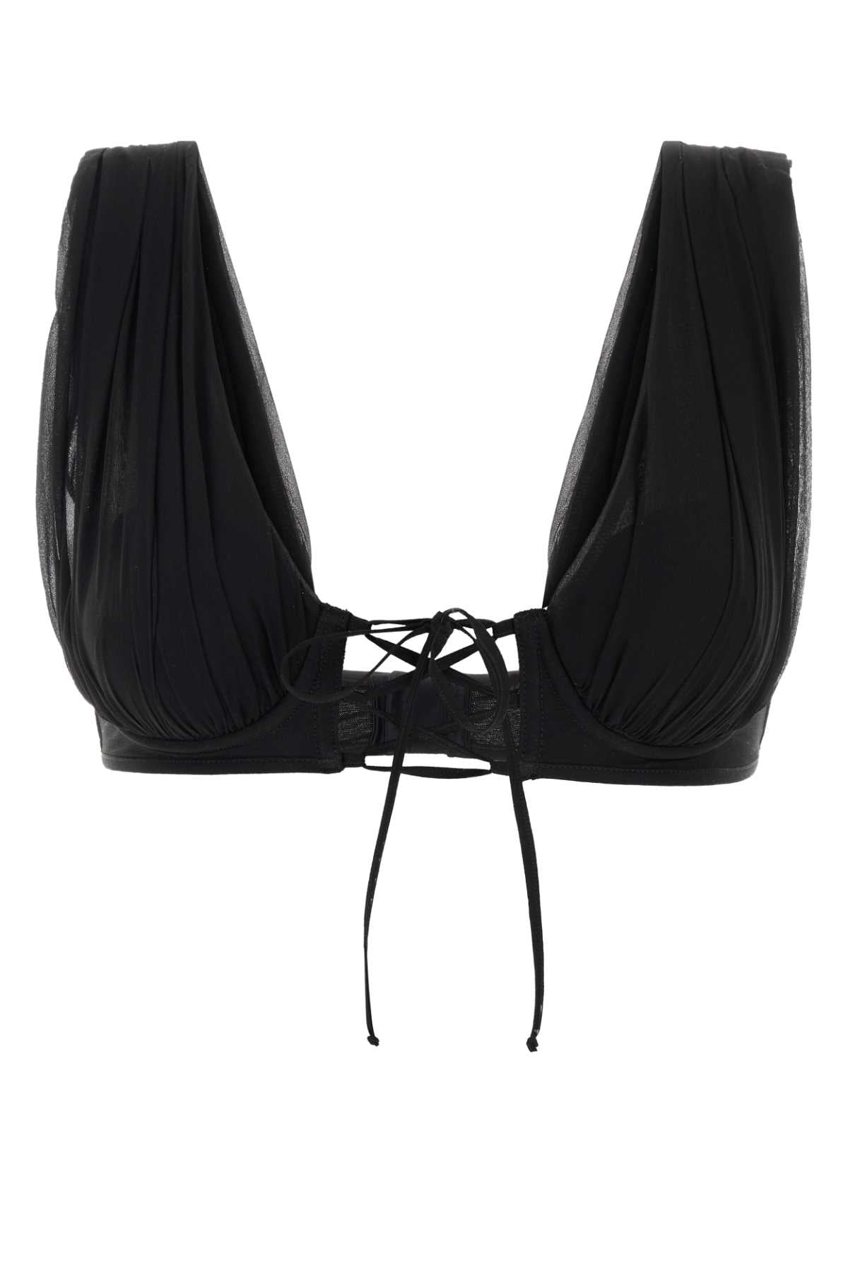 Giuseppe Di Morabito Women Black Silk Bra GIUSEPPE DI MORABITO