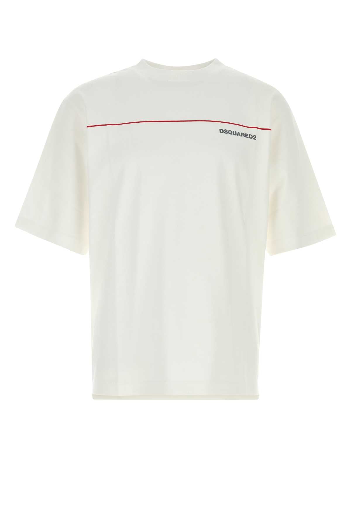 Dsquared Men White Cotton Oversize T-Shirt DSQUARED2
