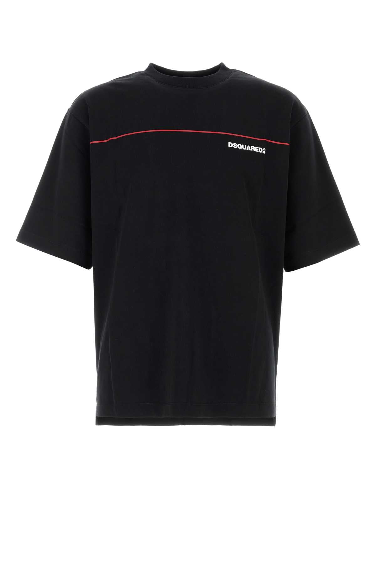 Dsquared Men Black Cotton Oversize T-Shirt DSQUARED2