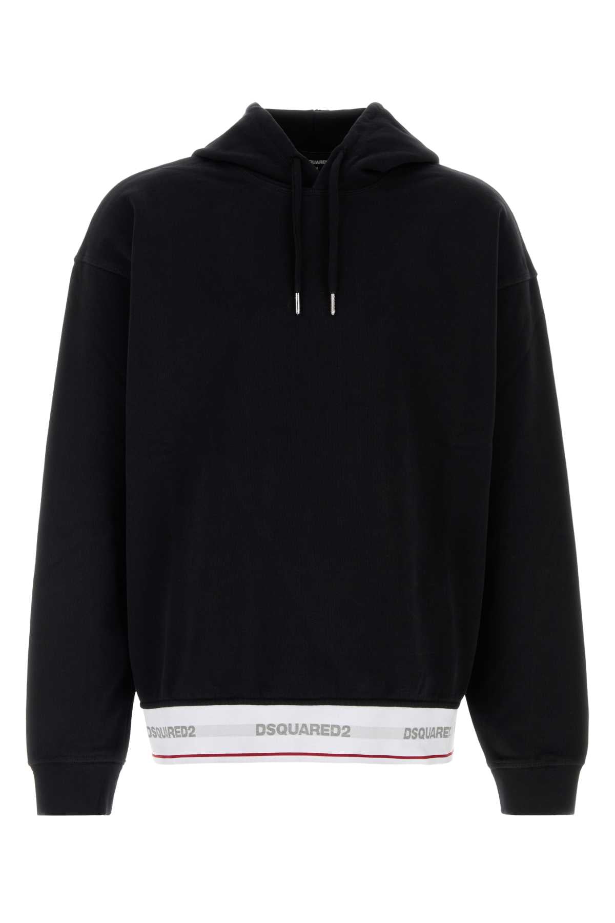 Dsquared Men Black Cotton Oversize Sweatshirt DSQUARED2