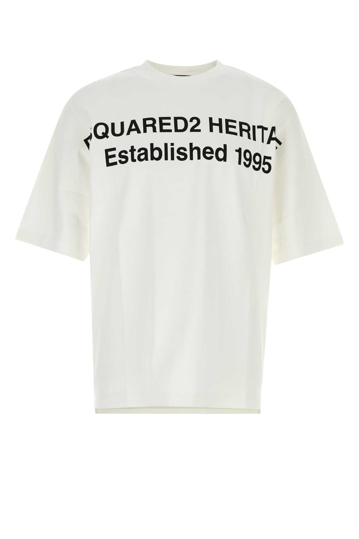 Dsquared Men White Cotton Oversize T-Shirt DSQUARED2