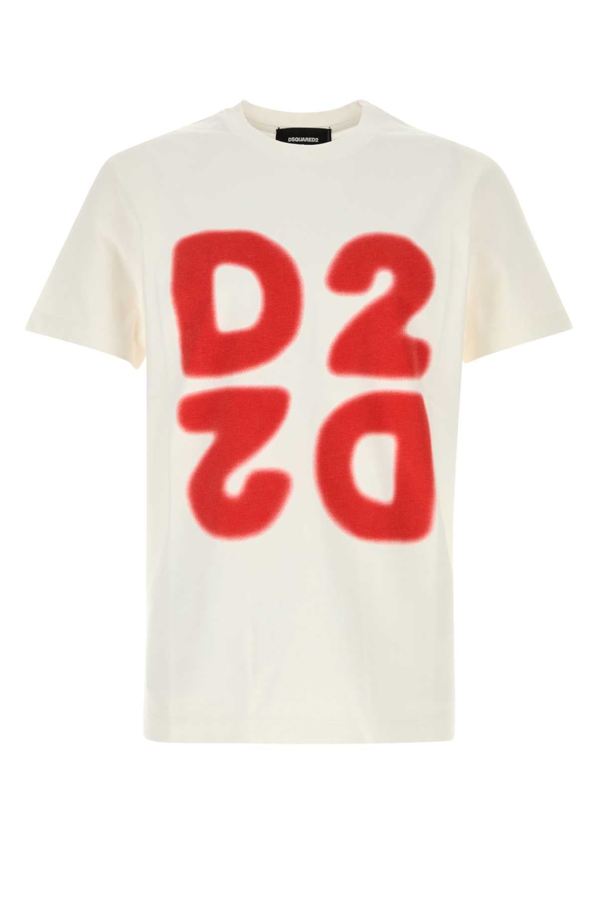 Dsquared Men White Cotton T-Shirt DSQUARED2