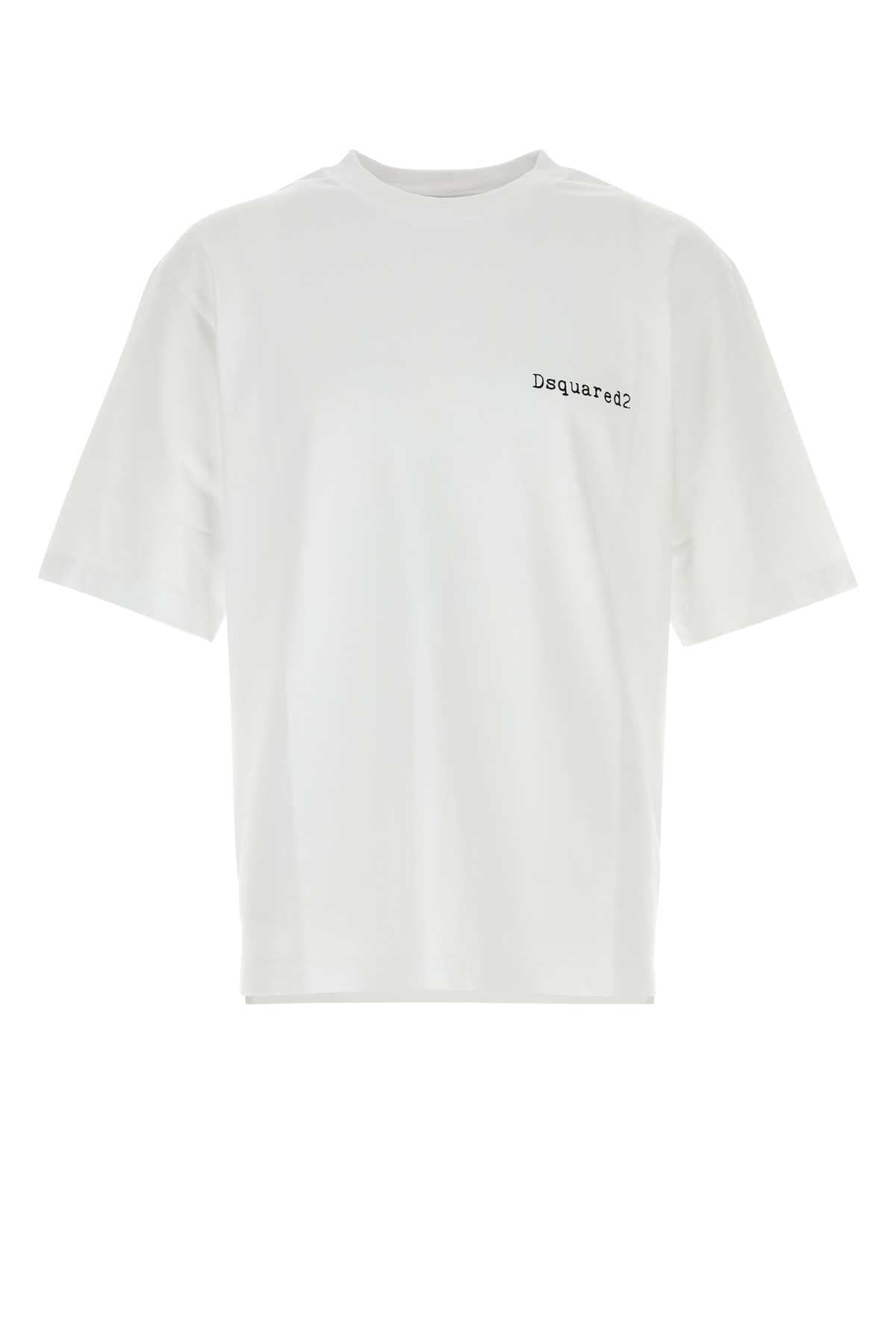 Dsquared Men White Cotton Oversize T-Shirt DSQUARED2