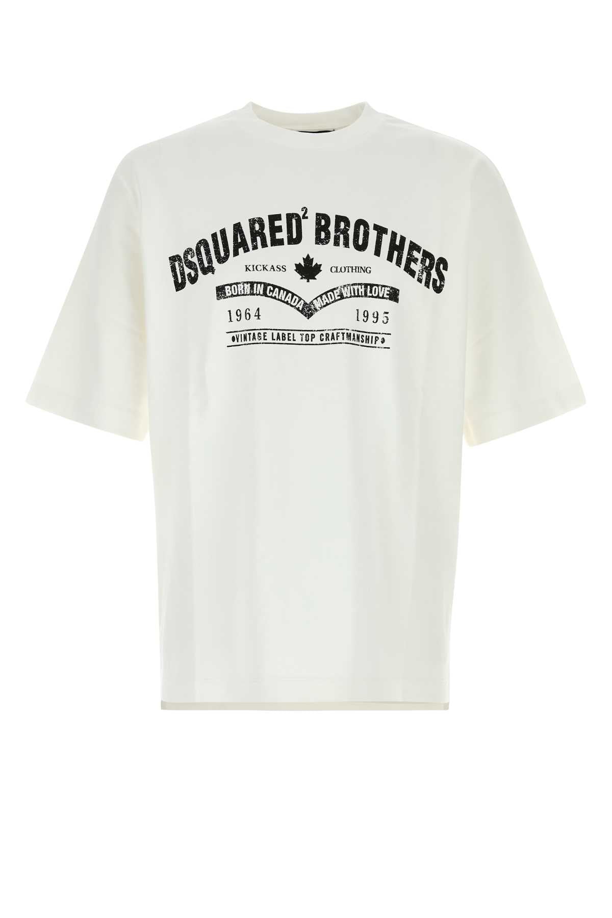 Dsquared Men White Cotton Oversize T-Shirt DSQUARED2