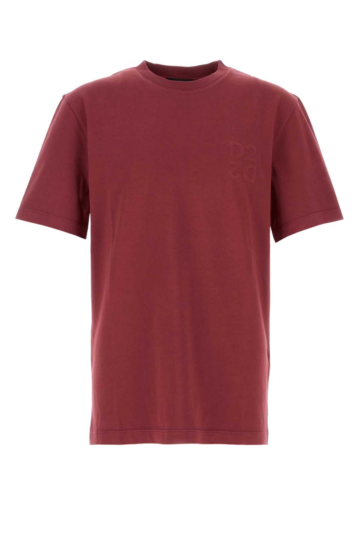 Dsquared Men Tyrian Purple Cotton T-Shirt DSQUARED2