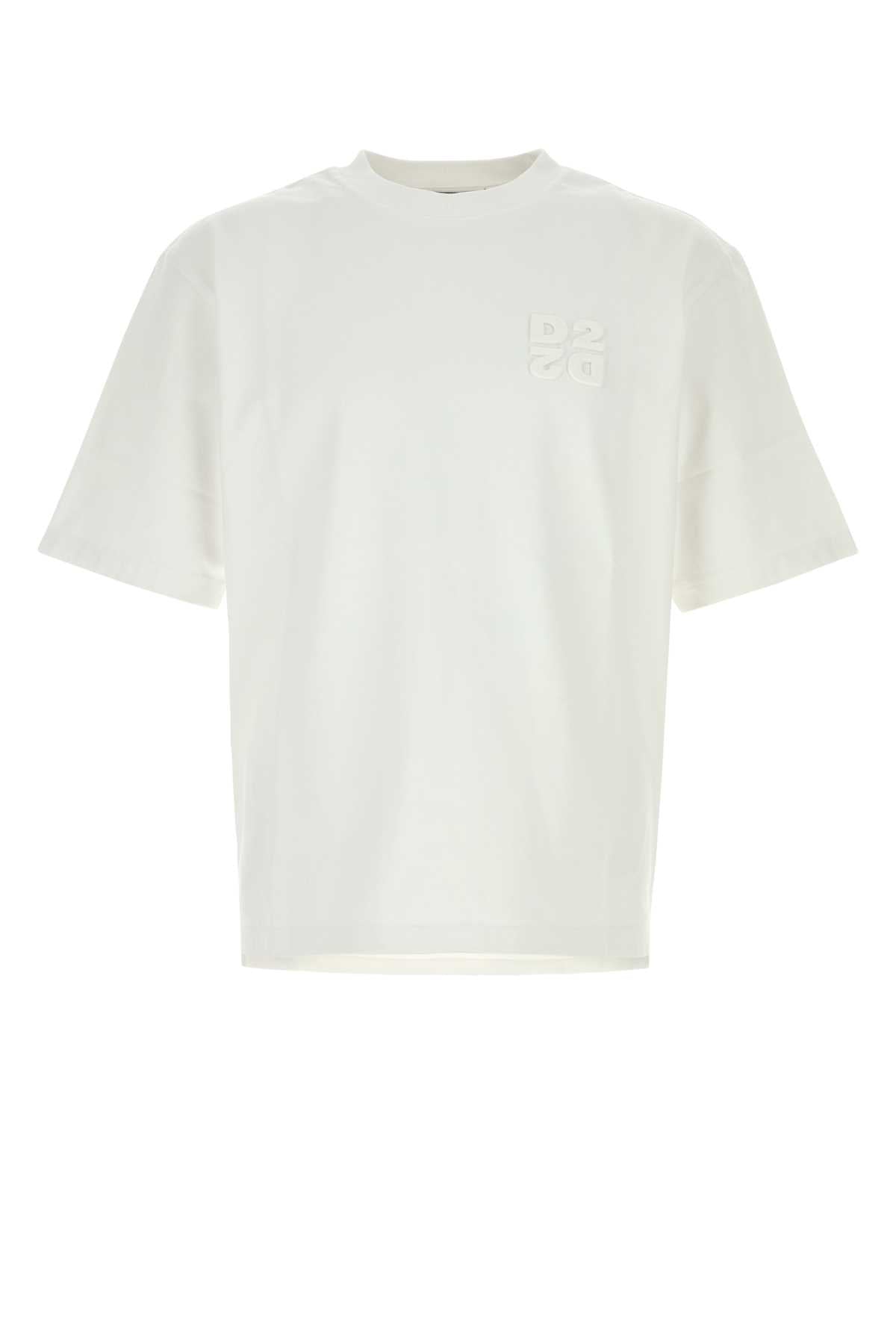 Dsquared Men White Cotton T-Shirt DSQUARED2