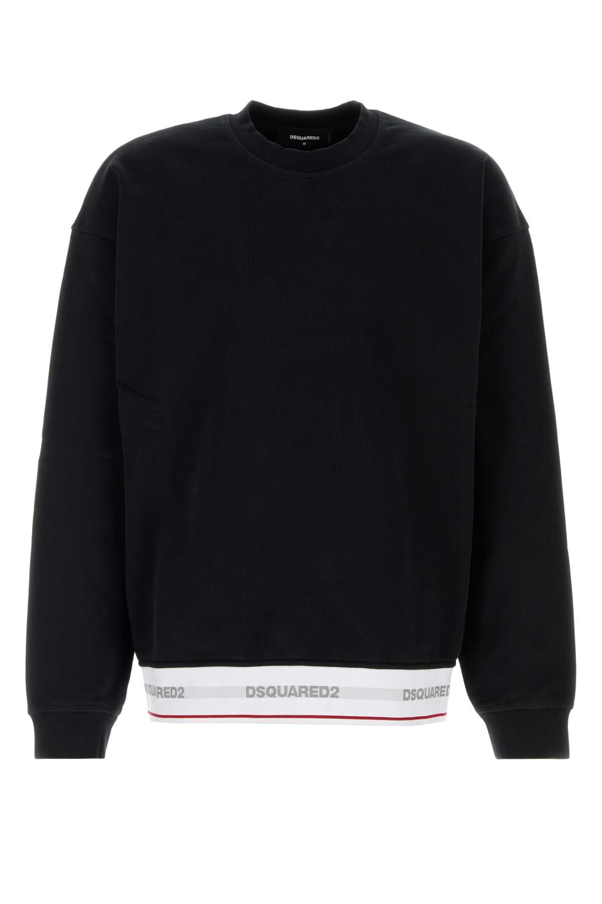 Dsquared Men Black Cotton Oversize Sweatshirt DSQUARED2