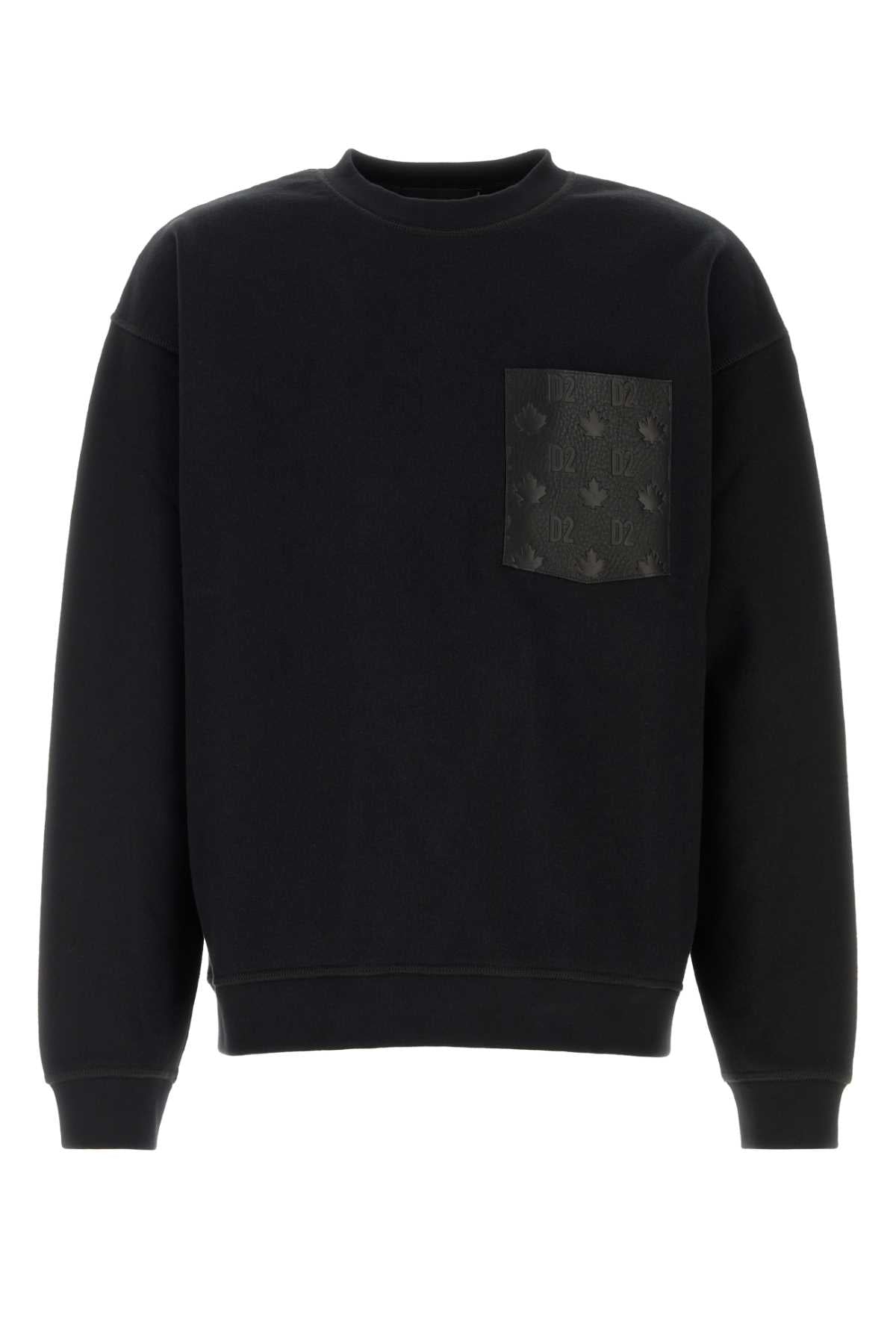 Dsquared Men Black Cotton Sweatshirt DSQUARED2