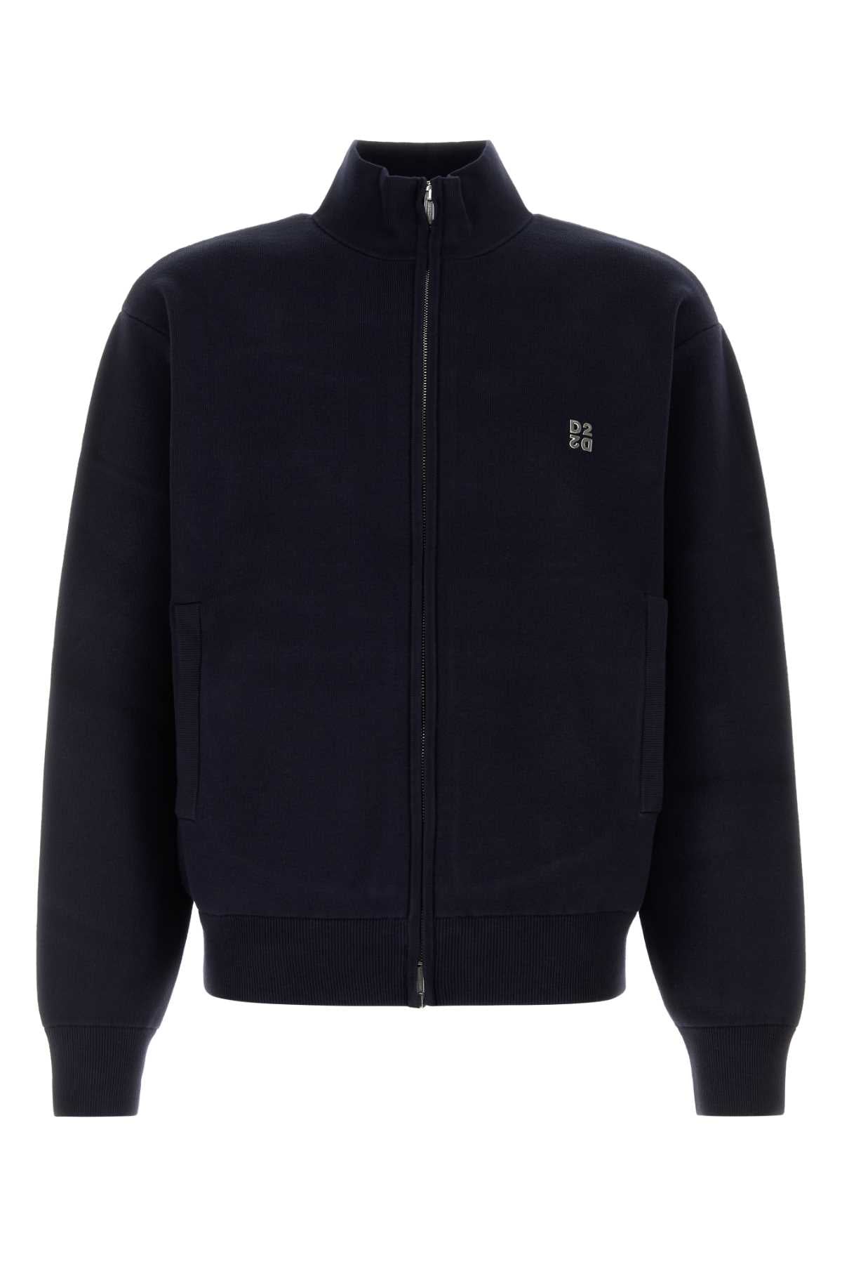 Dsquared Men Midnight Blue Knit Cardigan DSQUARED2