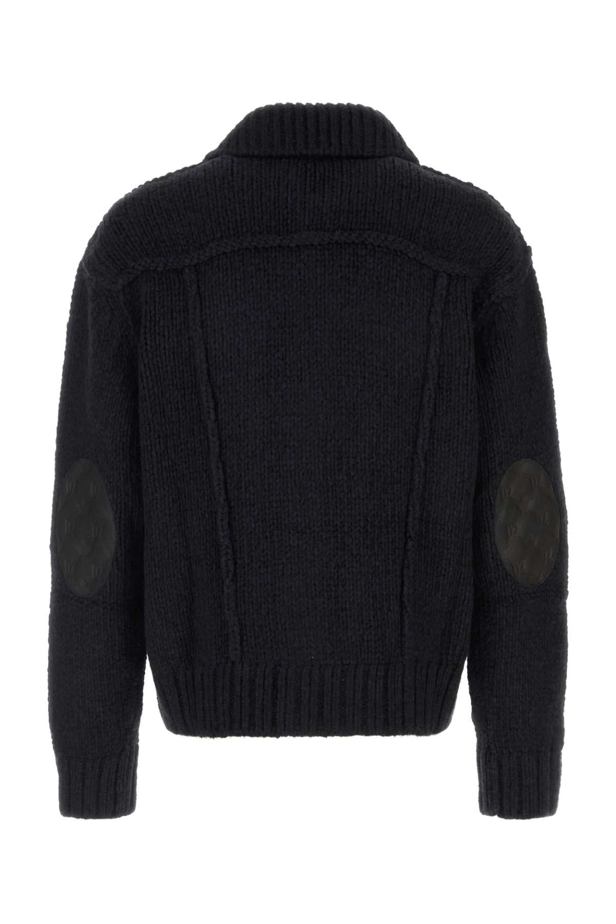 Dsquared Men Melange Dark Blue Knit Cardigan DSQUARED2