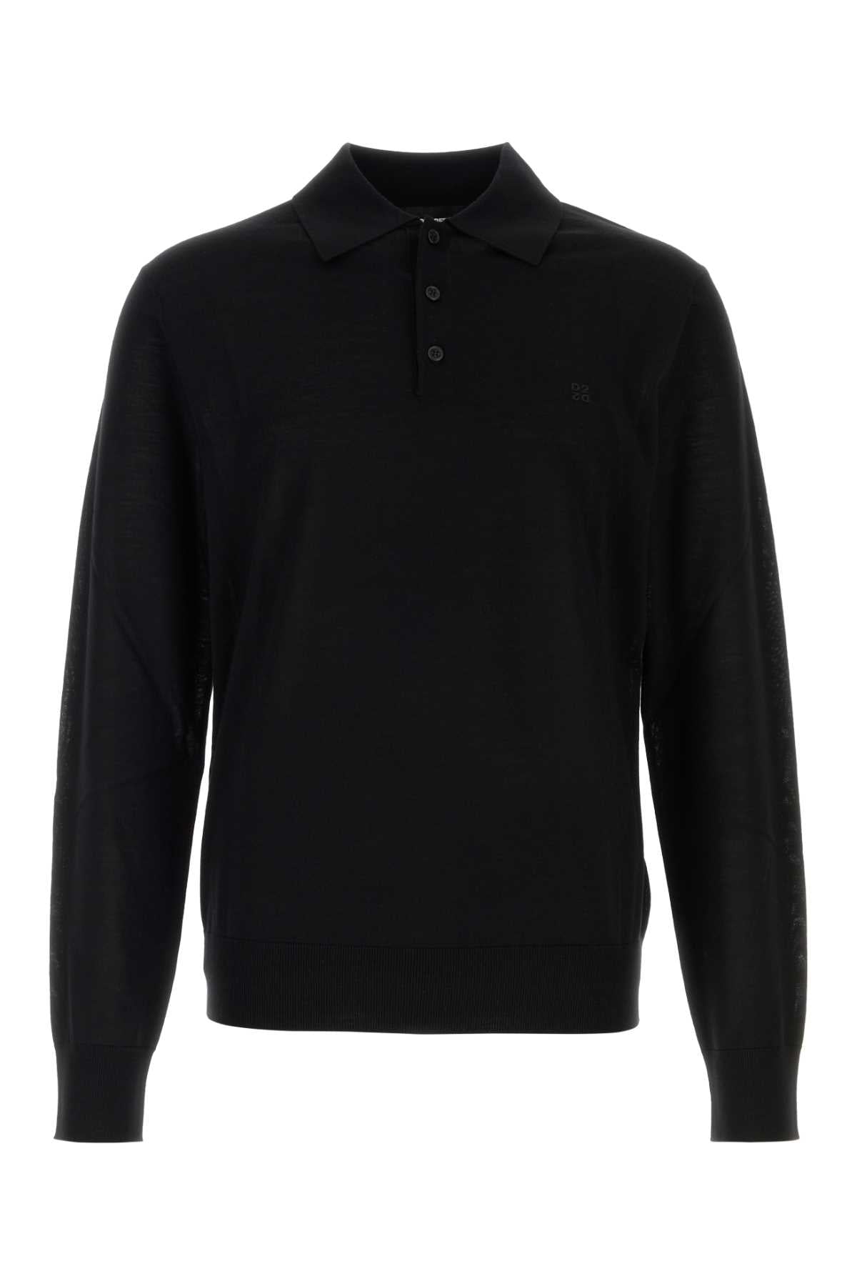 Dsquared Men Black Wool Polo Shirt DSQUARED2