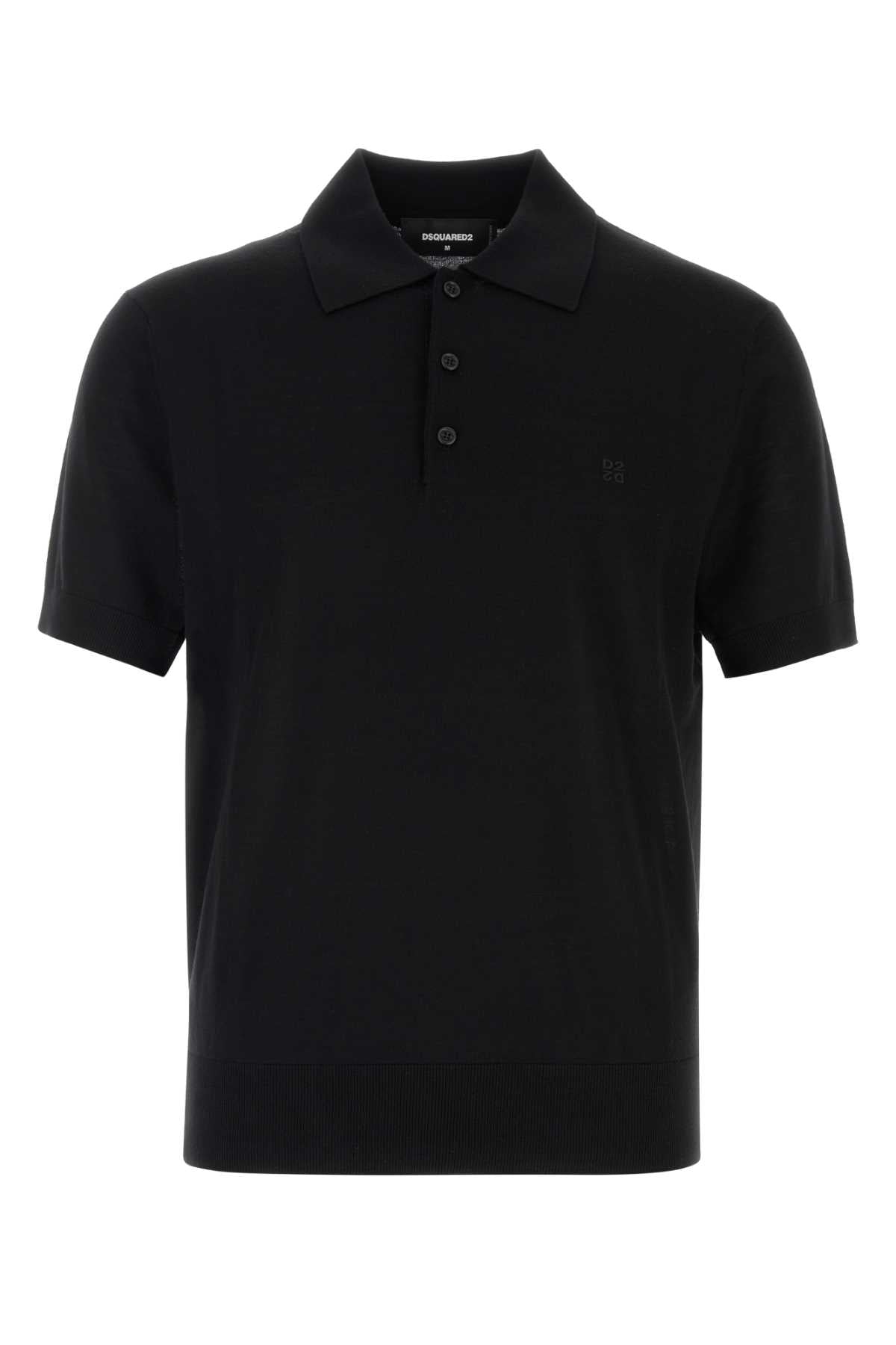 Dsquared Men Black Wool Polo Shirt DSQUARED2