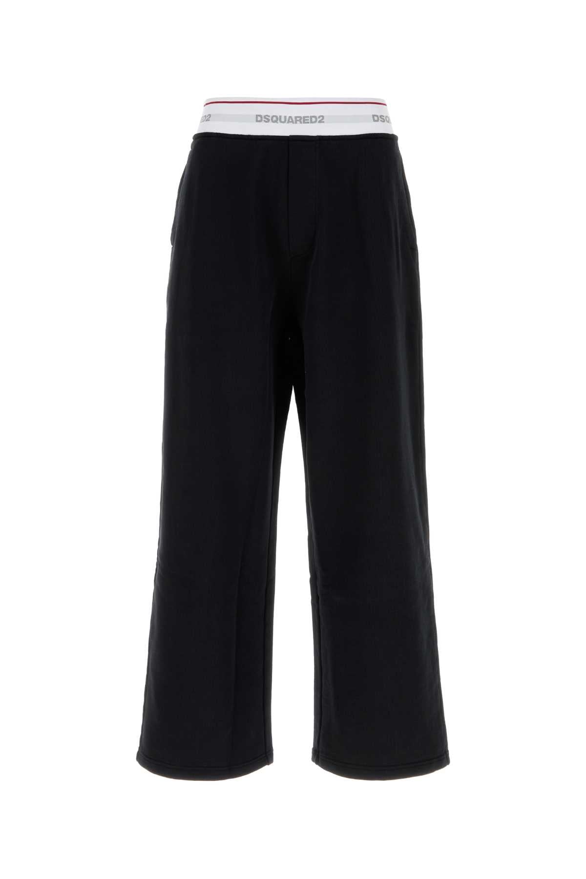 Dsquared Men Black Cotton Joggers DSQUARED2