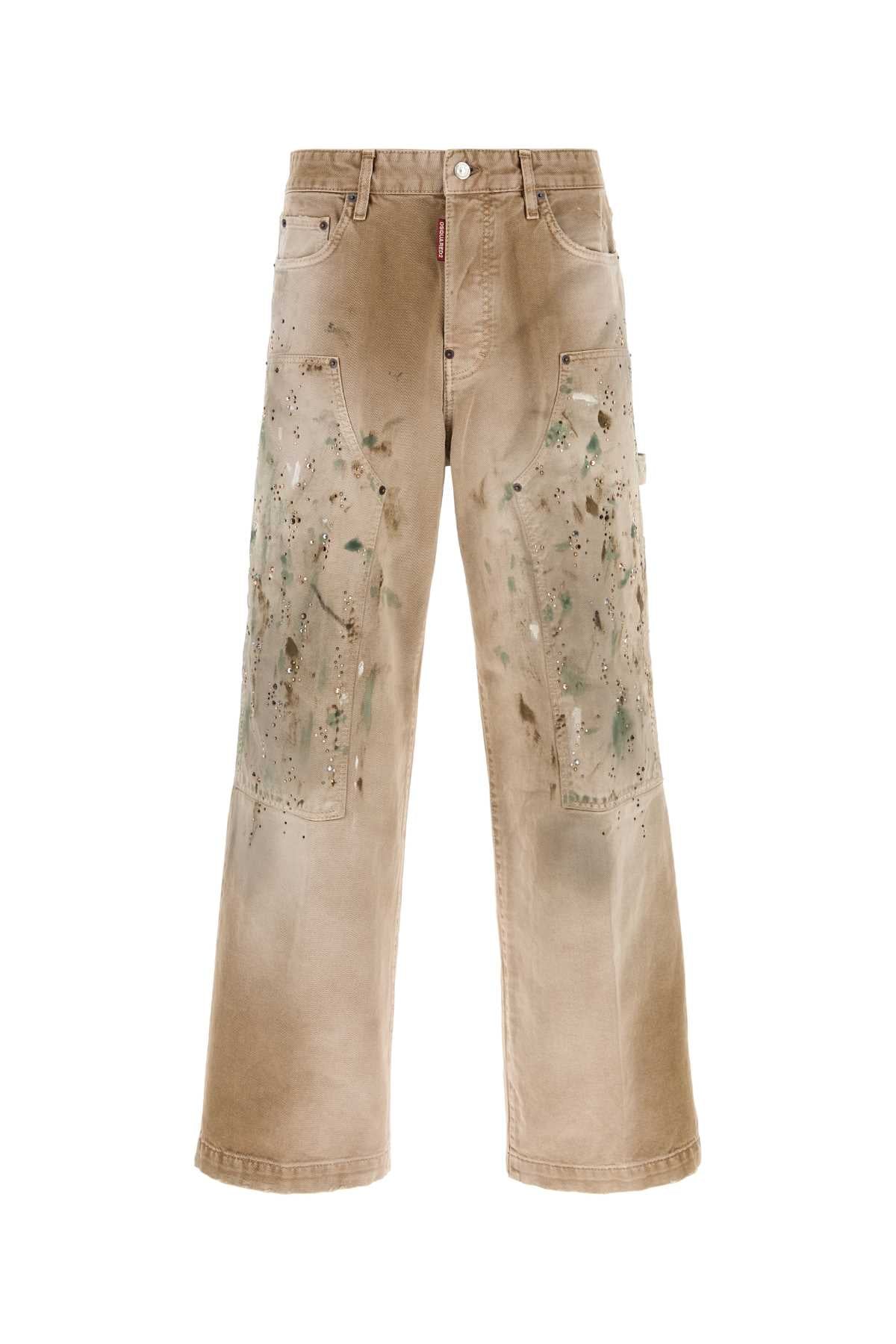 Dsquared Men Beige Denim Jeans DSQUARED2