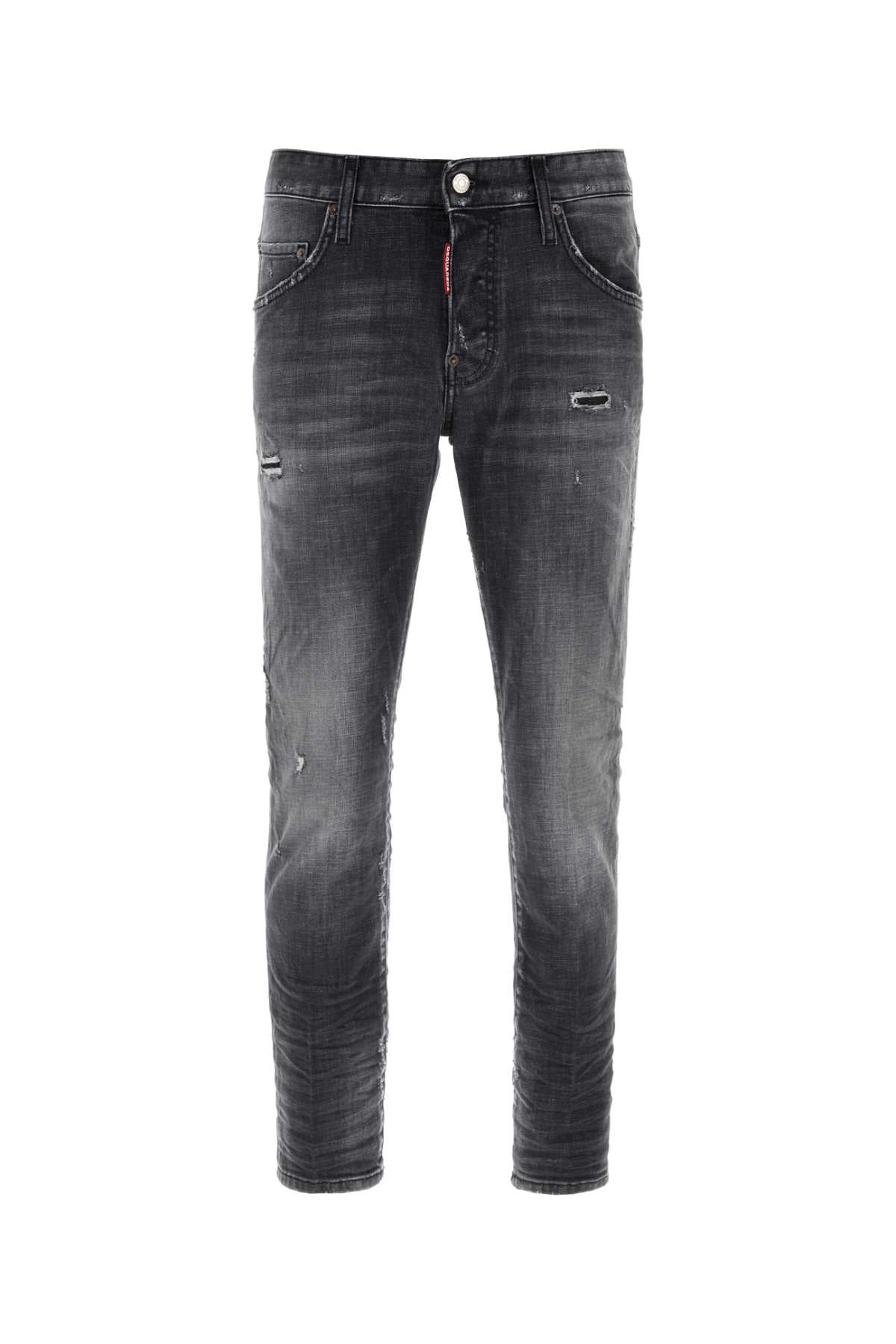 Dsquared Men Dark Grey Stretch Denim Skater Jeans DSQUARED2