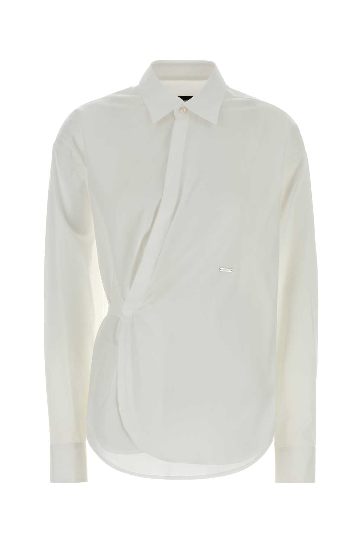 Dsquared Women White Stretch Poplin Shirt DSQUARED2