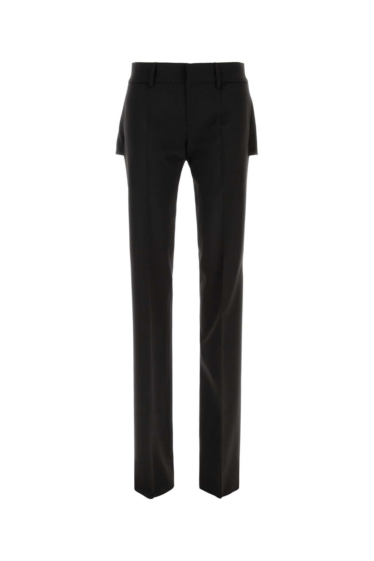 Dsquared Women Black Stretch Wool Peek-A-Boo Blend Pant DSQUARED2
