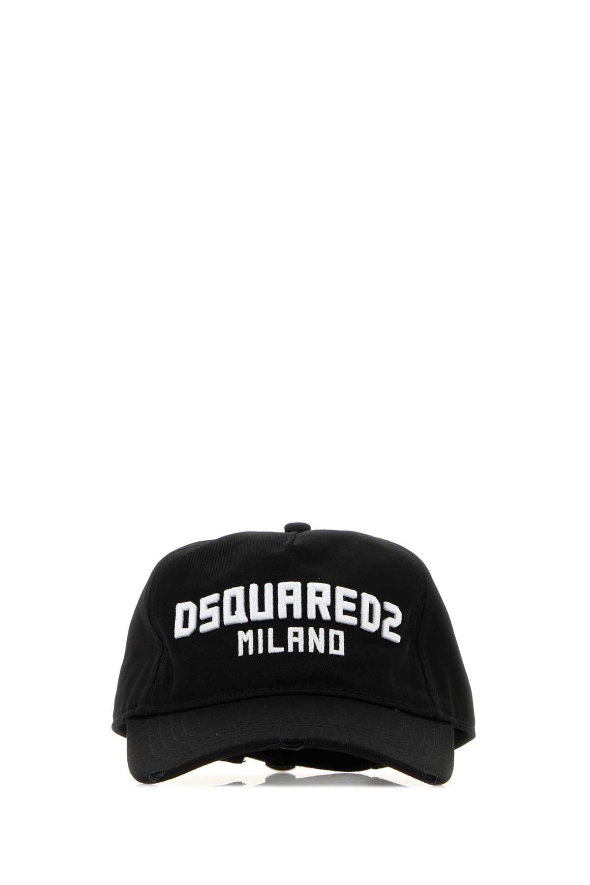 Dsquared Men Black Cotton Baseball Cap DSQUARED2