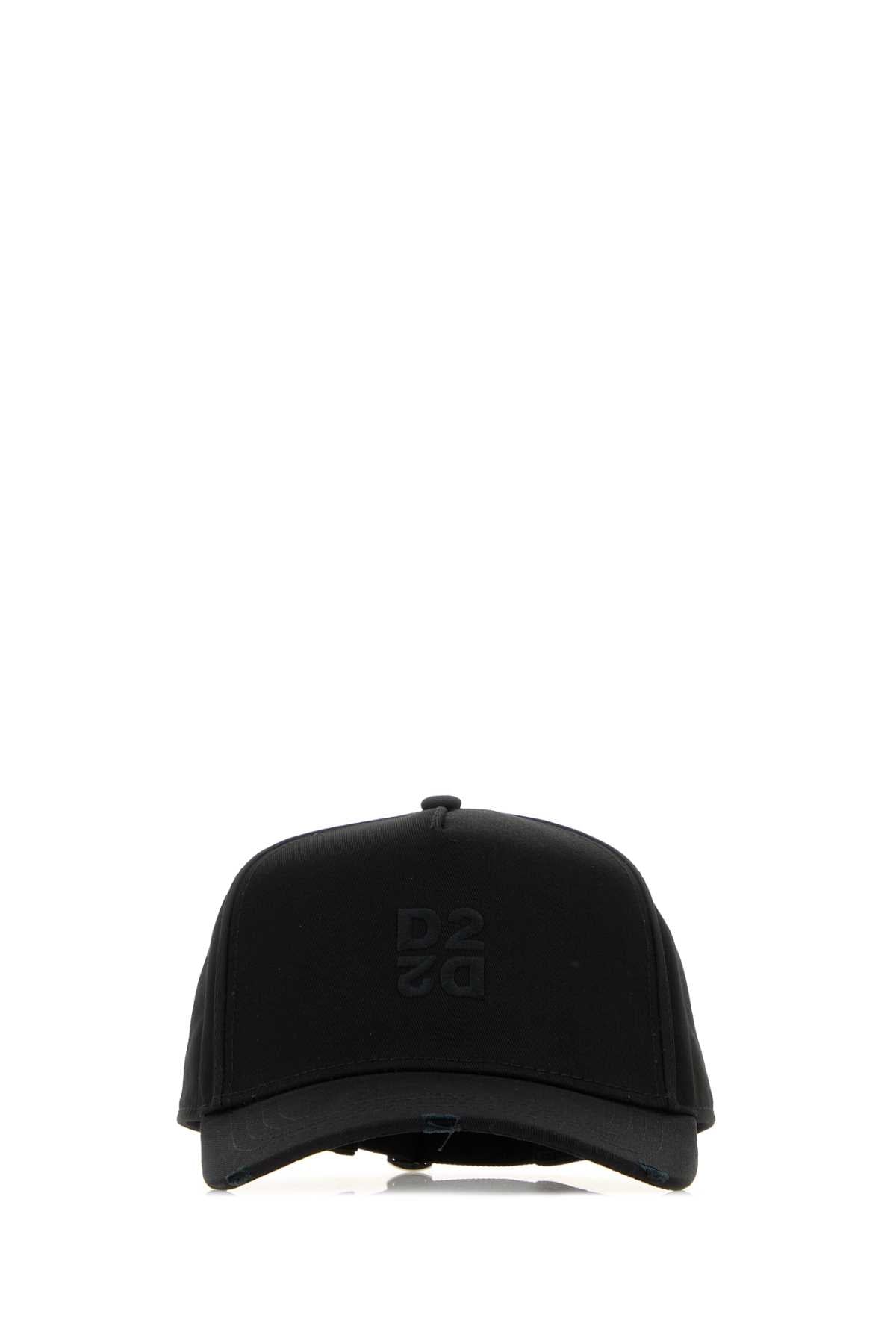 Dsquared Men Black Cotton Baseball Cap DSQUARED2