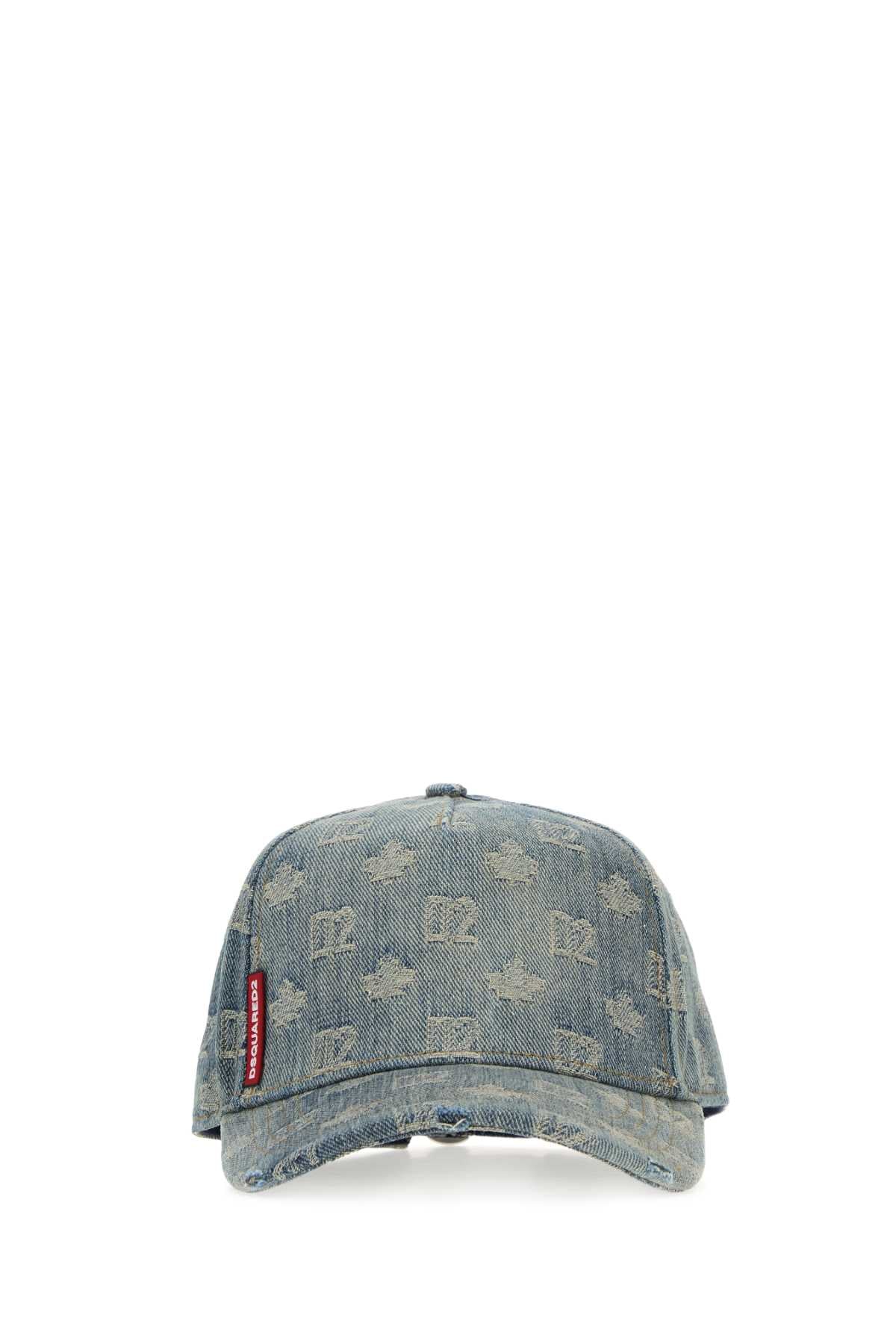 Dsquared Men Embroidered Denim Baseball Cap DSQUARED2