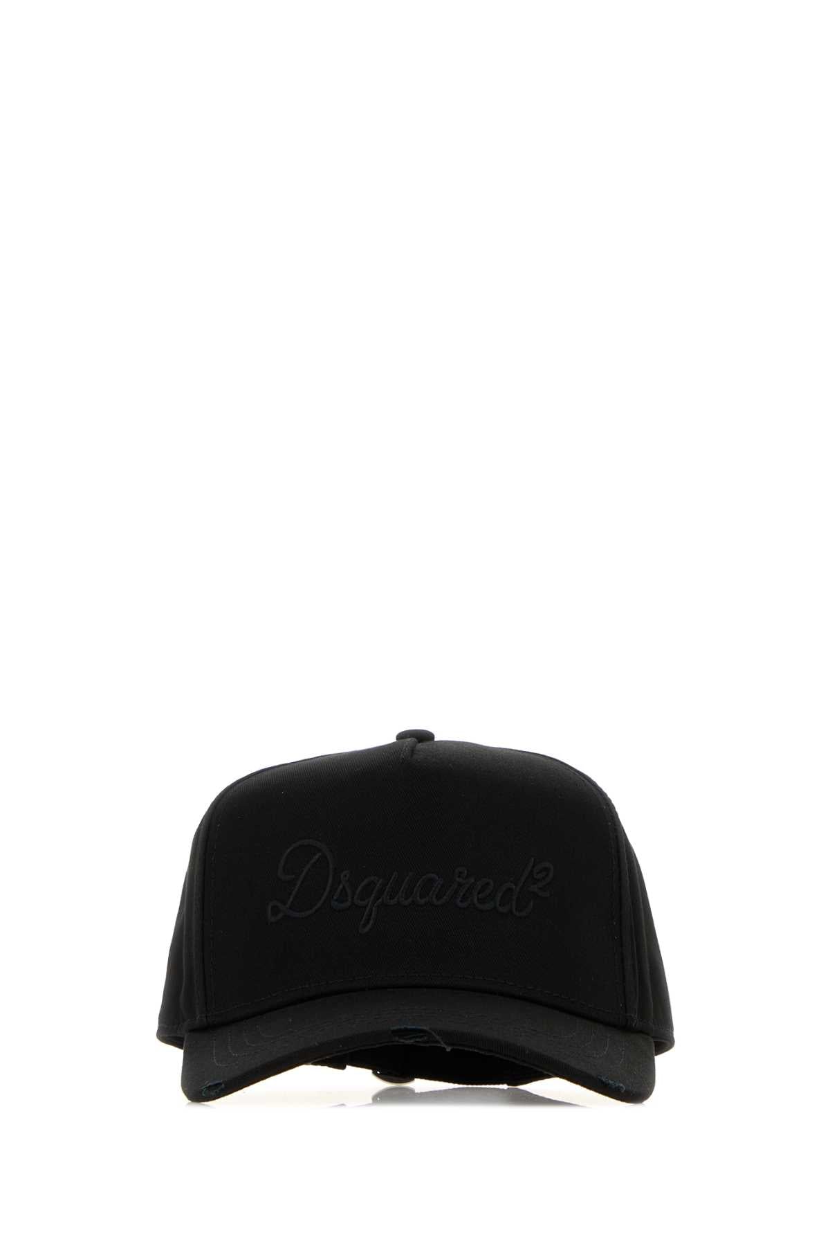 Dsquared Men Black Cotton Baseball Cap DSQUARED2