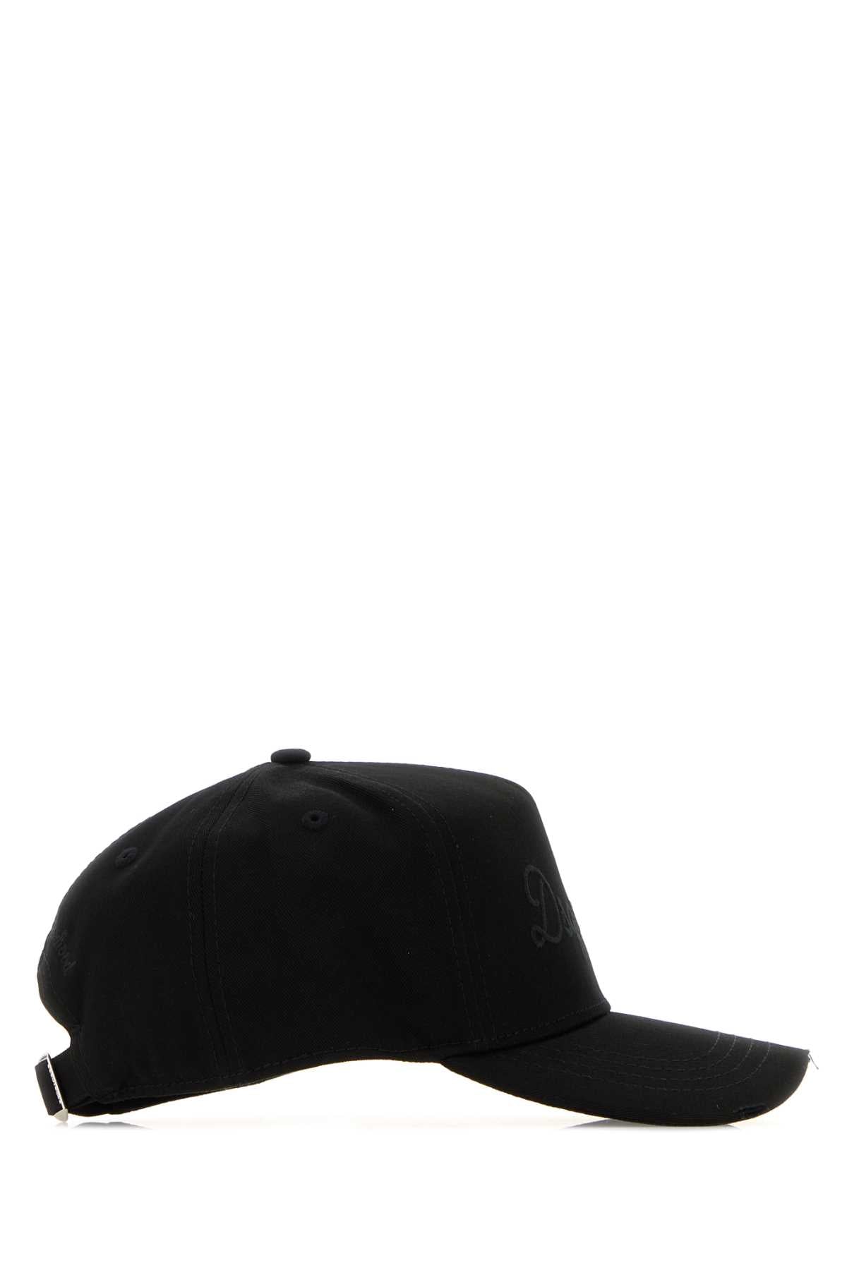 Dsquared Men Black Cotton Baseball Cap DSQUARED2
