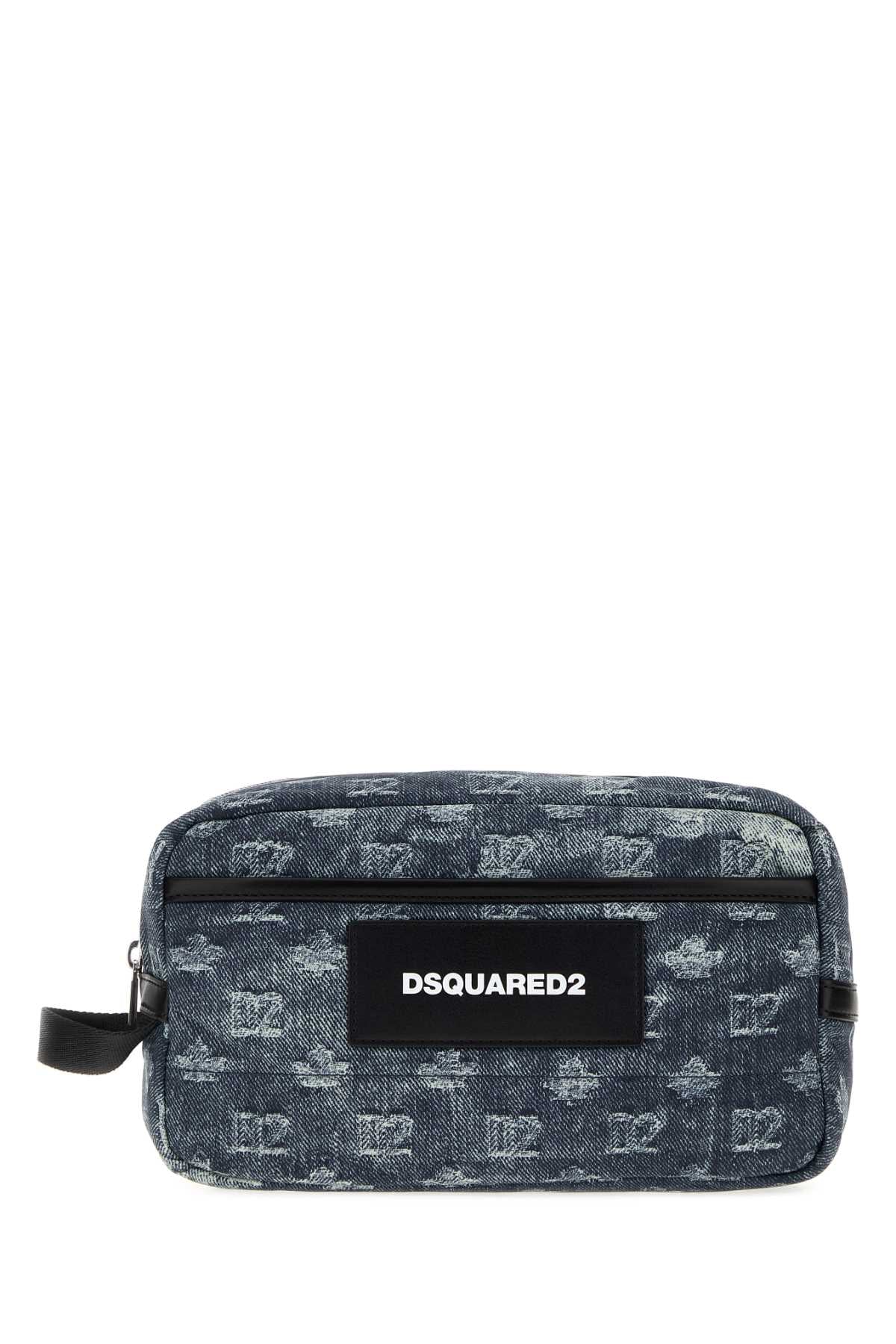 Dsquared Men Printed Fabric D2 Monogram Beauty Case DSQUARED2