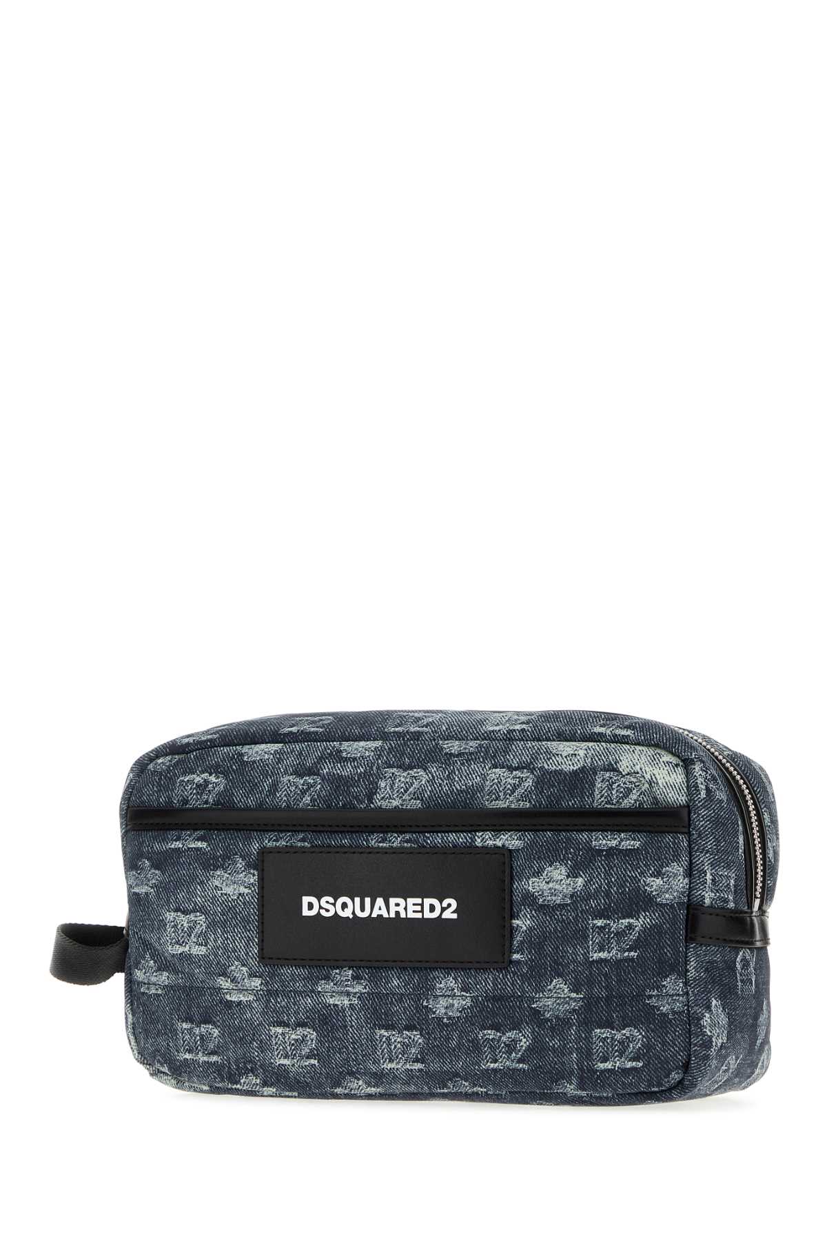 Dsquared Men Printed Fabric D2 Monogram Beauty Case DSQUARED2