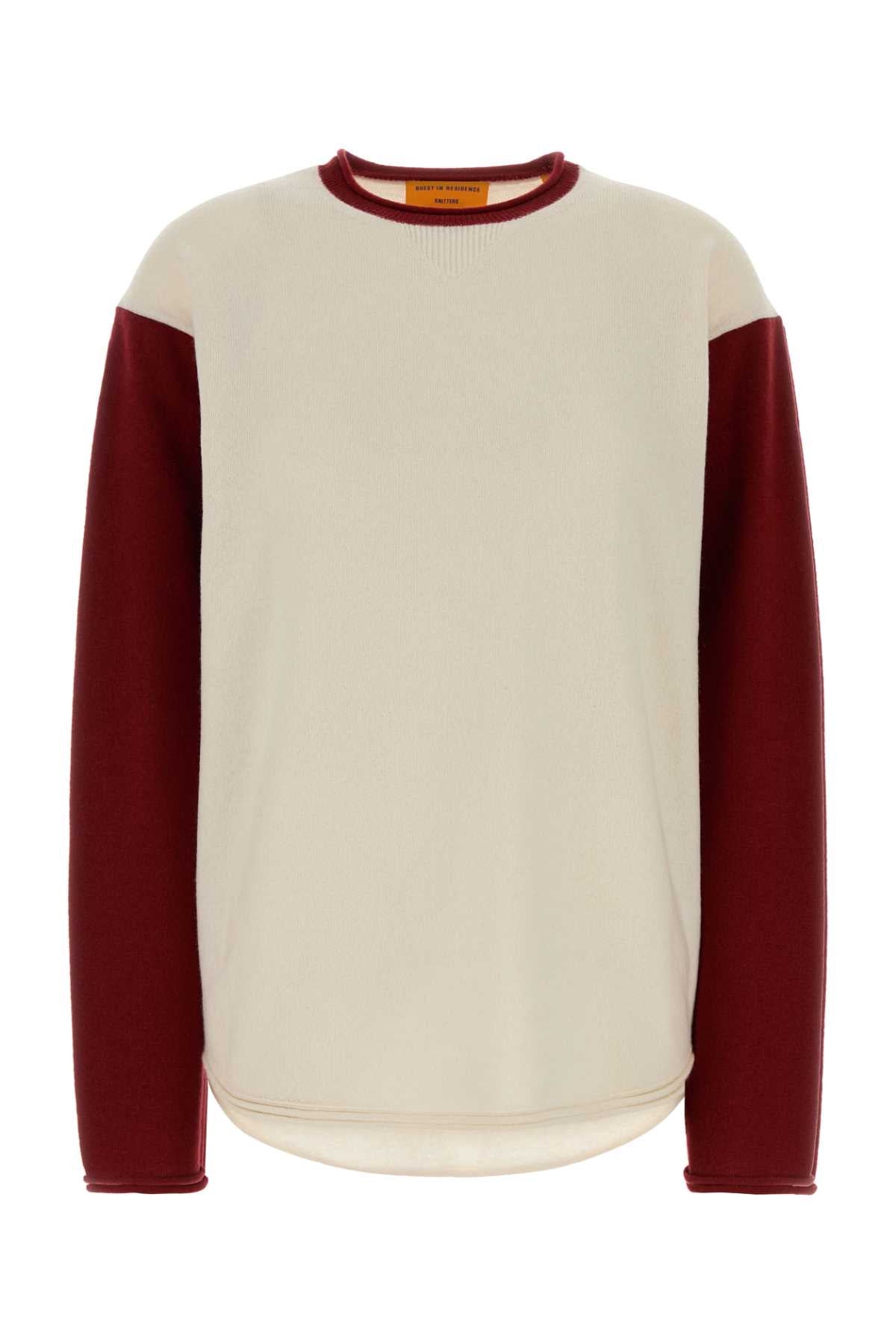 Guest In Residence Women Ivory Cashmere Oversize Baseball Sweater GUEST IN RESIDENCE