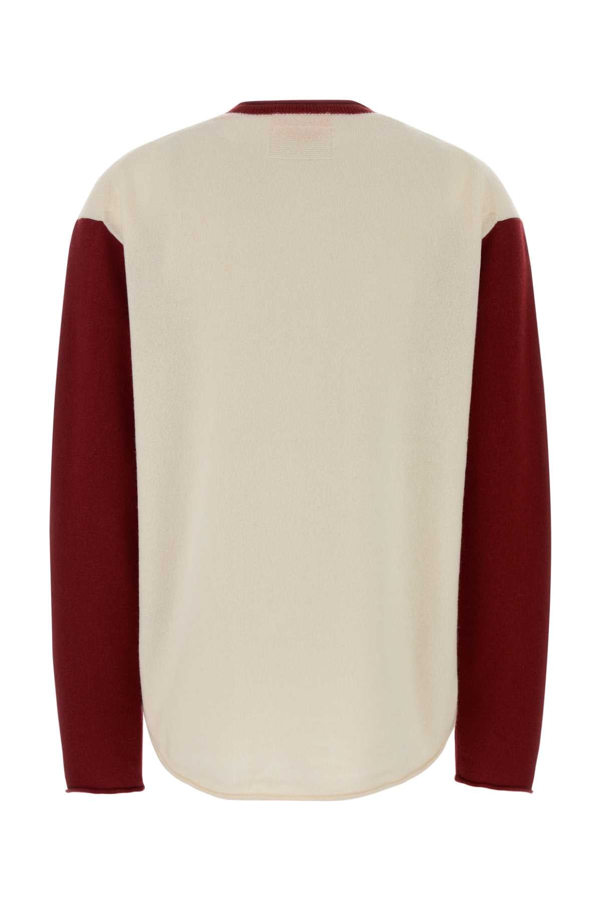 Guest In Residence Women Ivory Cashmere Oversize Baseball Sweater GUEST IN RESIDENCE
