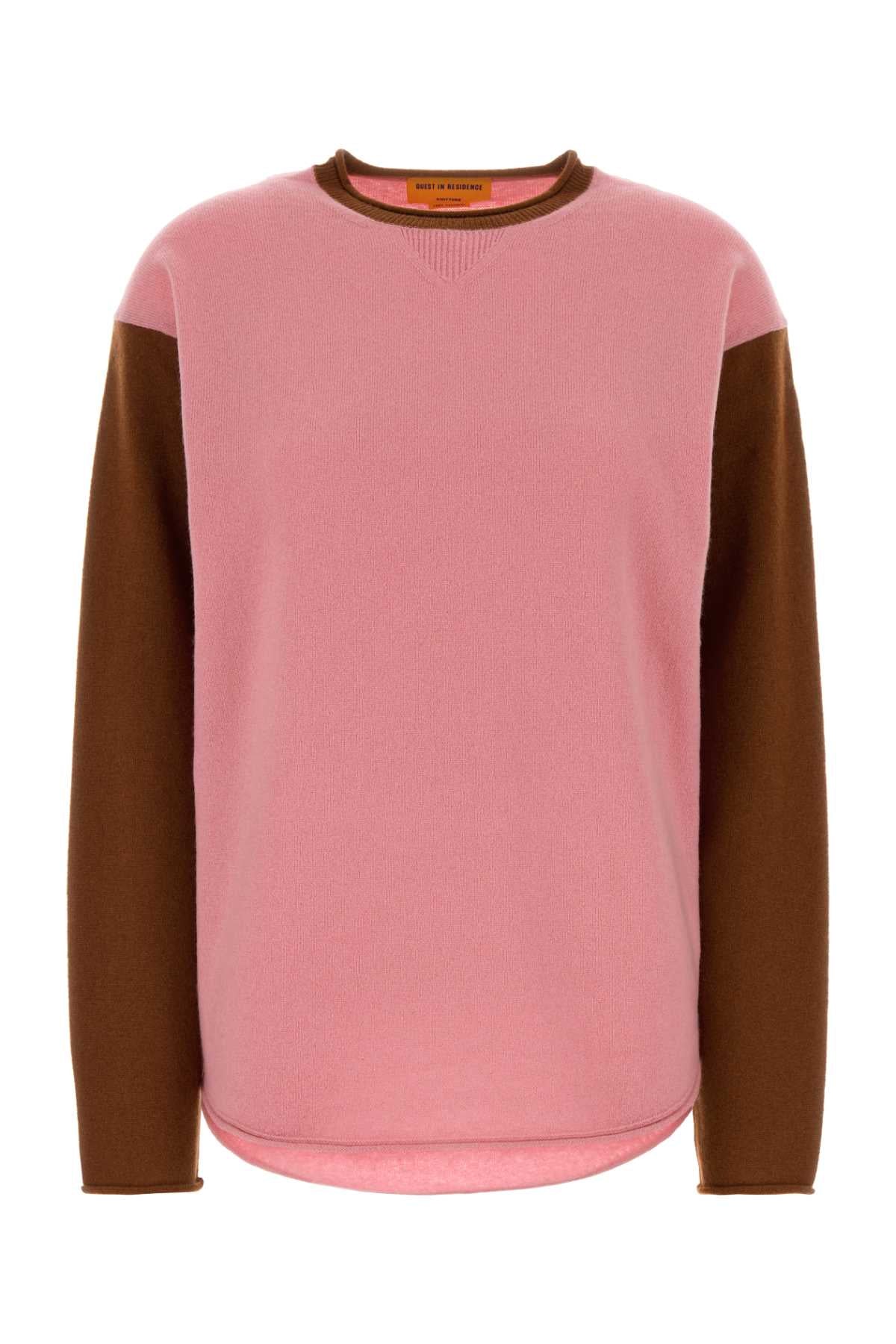 Guest In Residence Women Pink Cashmere Oversize Baseball Sweater GUEST IN RESIDENCE