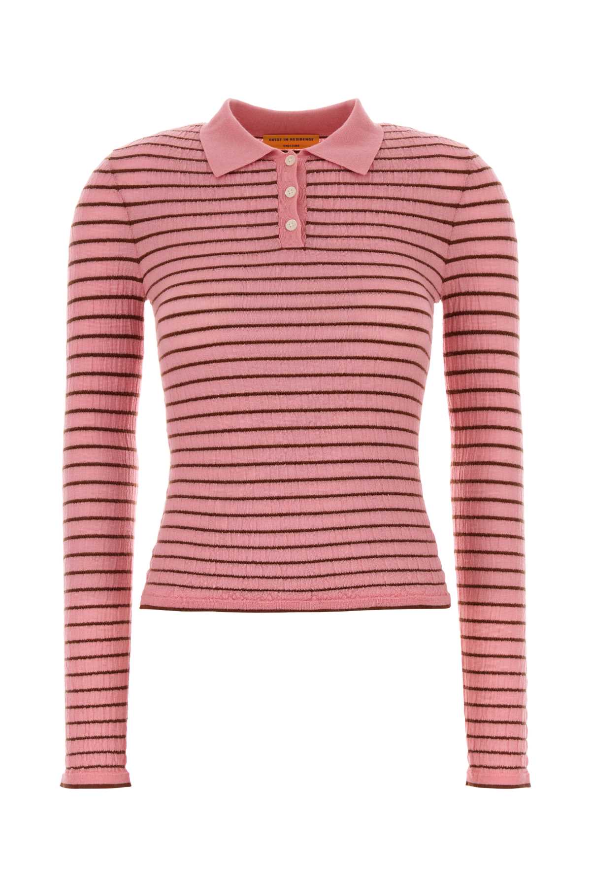 Guest In Residence Women Embroidered Cashmere Blend Smocked Polo Shirt GUEST IN RESIDENCE