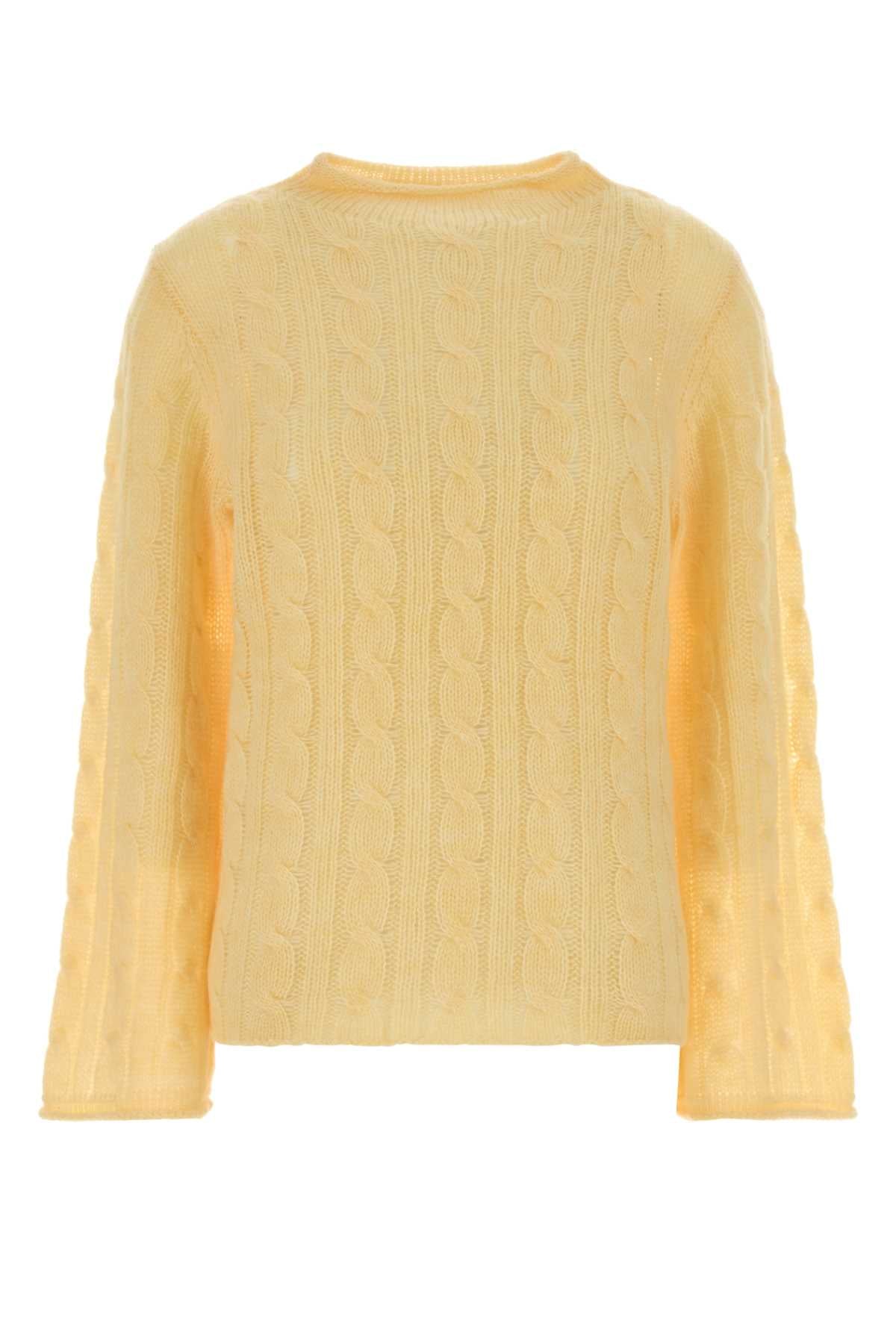 Guest In Residence Women Yellow Wool Blend Cable Sweater GUEST IN RESIDENCE